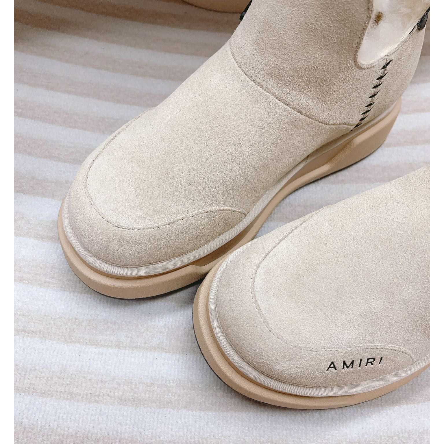 Amiri Malibu Shearling Lined Suede Boots - FashionPlug