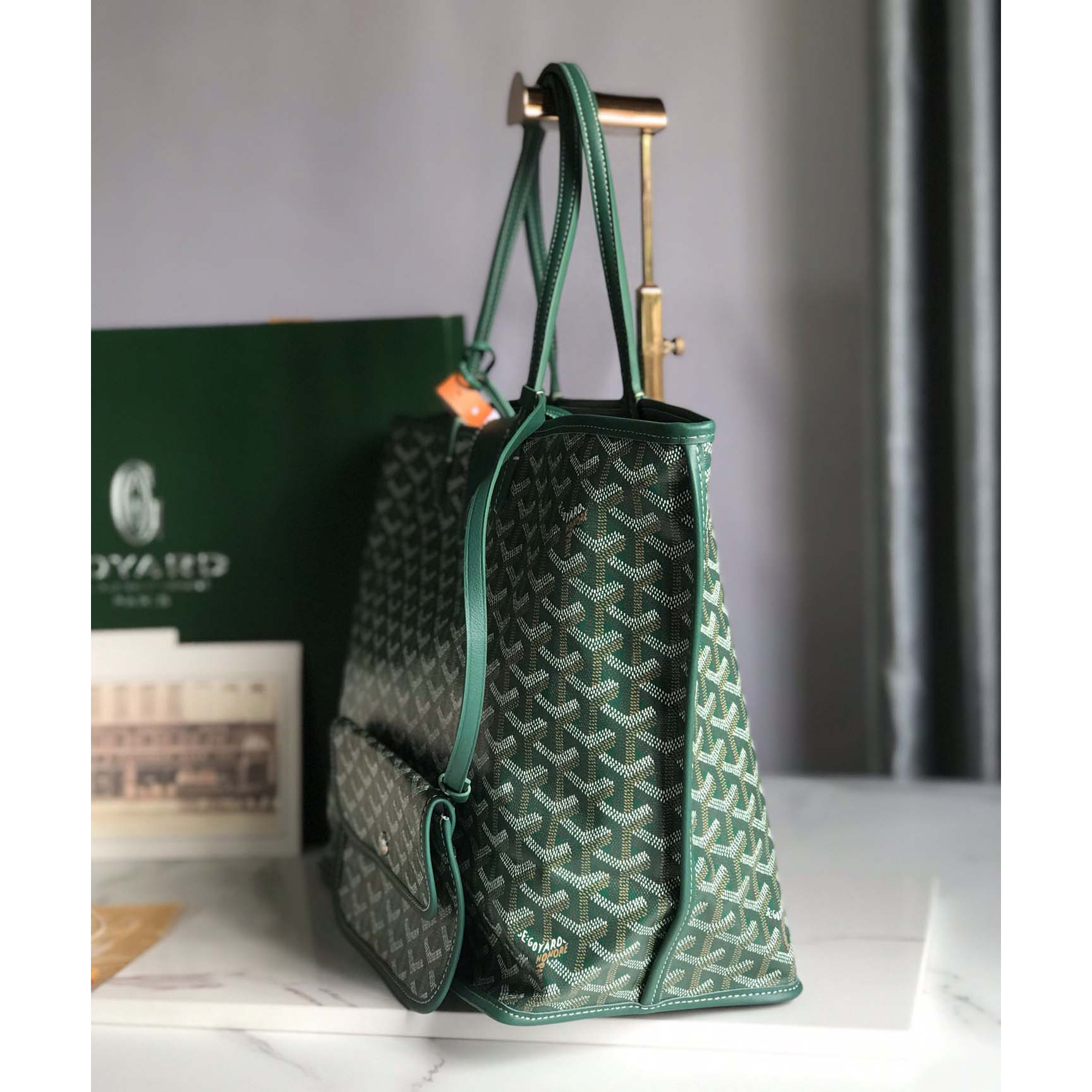 Goyard Saint Louis Tote Pm Green  (34-28-15cm) - FashionPlug