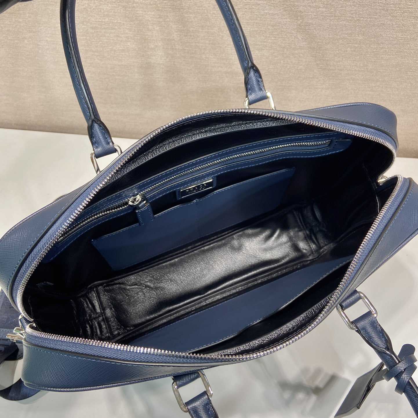 Prada Saffiano Leather Work Bag - FashionPlug