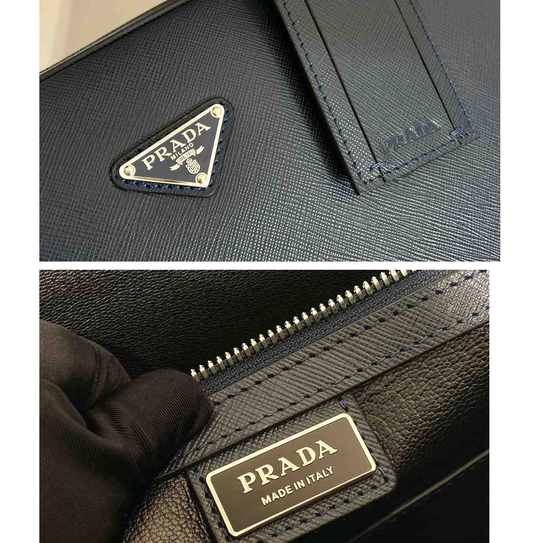 Prada Saffiano Leather Work Bag - FashionPlug