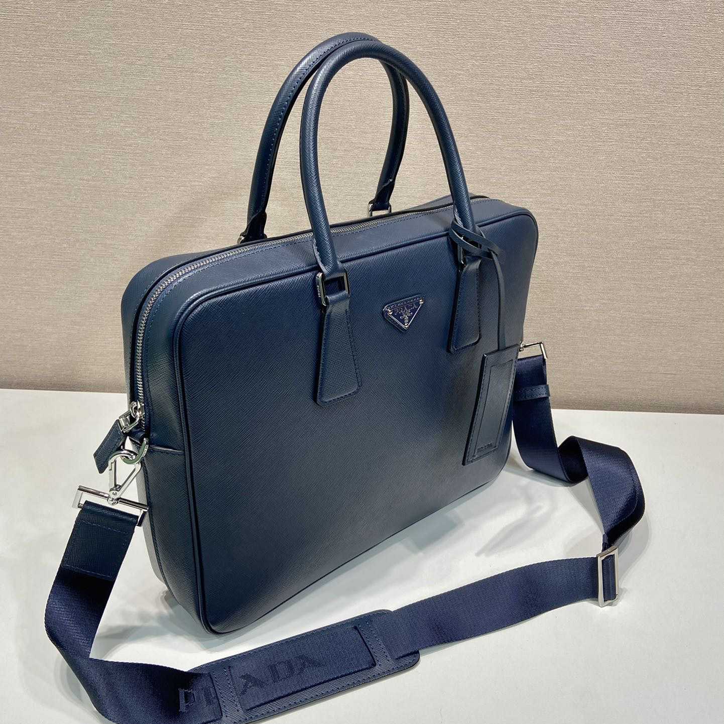 Prada Saffiano Leather Work Bag - FashionPlug