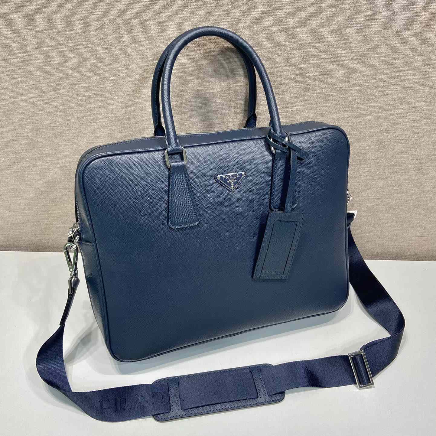 Prada Saffiano Leather Work Bag - FashionPlug