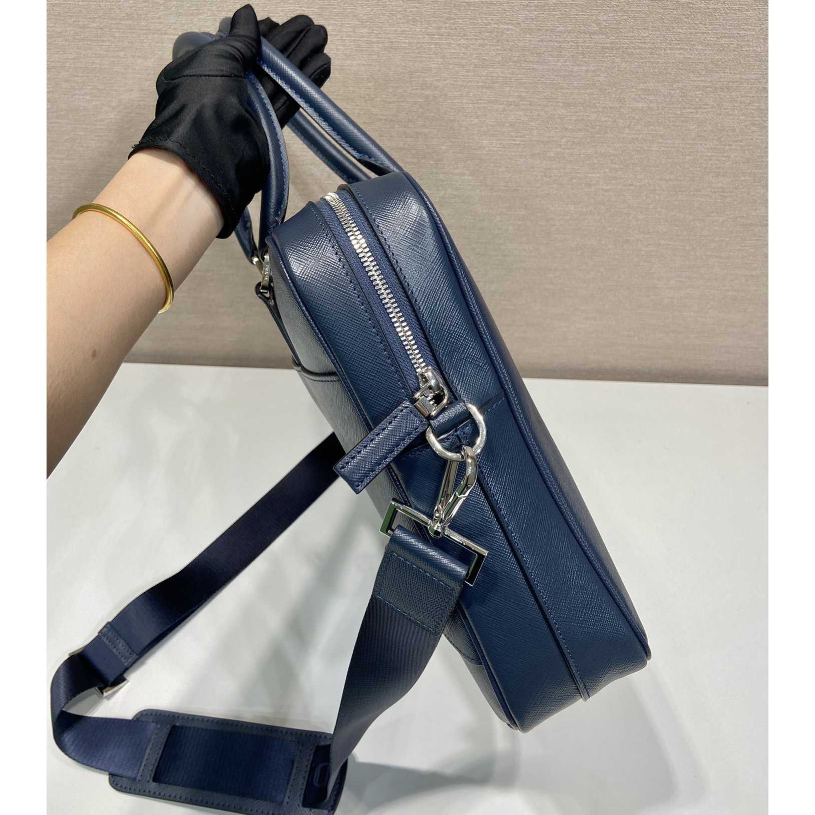 Prada Saffiano Leather Work Bag - FashionPlug