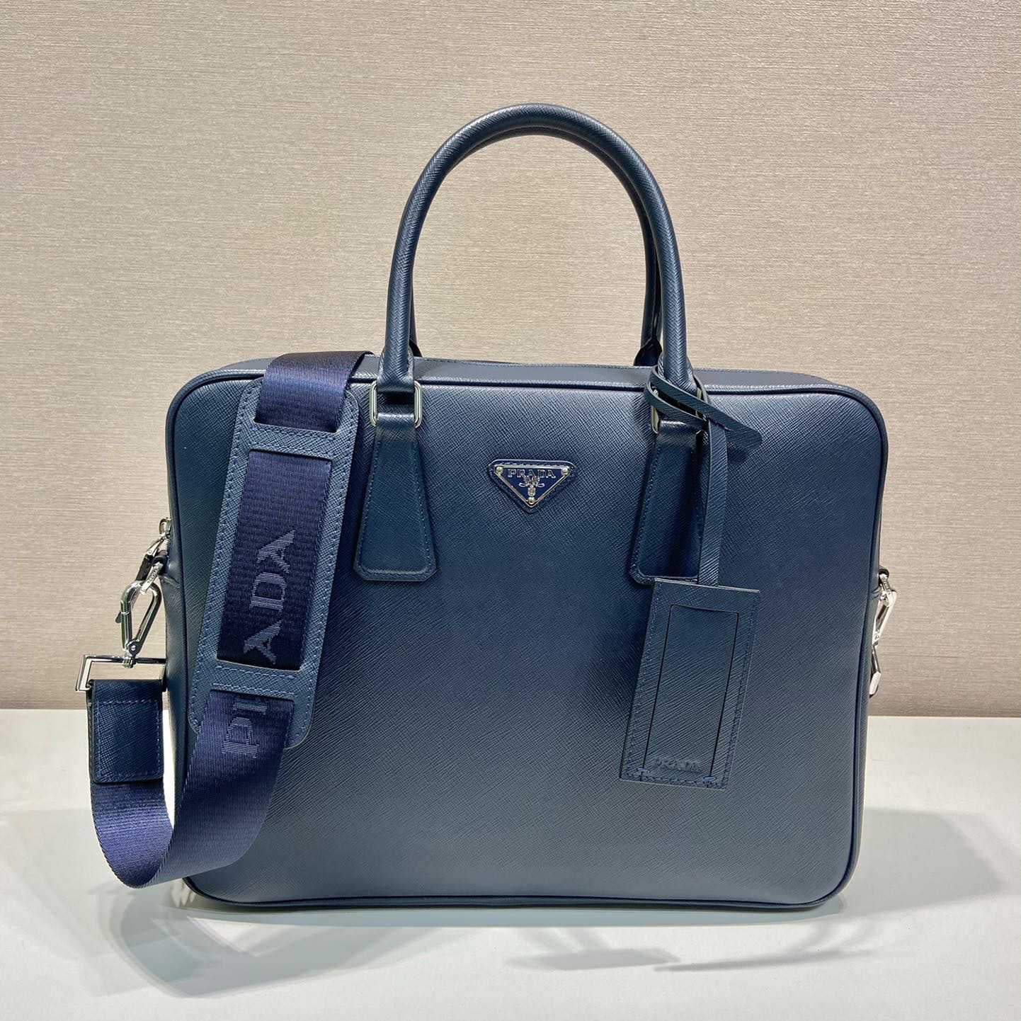 Prada Saffiano Leather Work Bag - FashionPlug