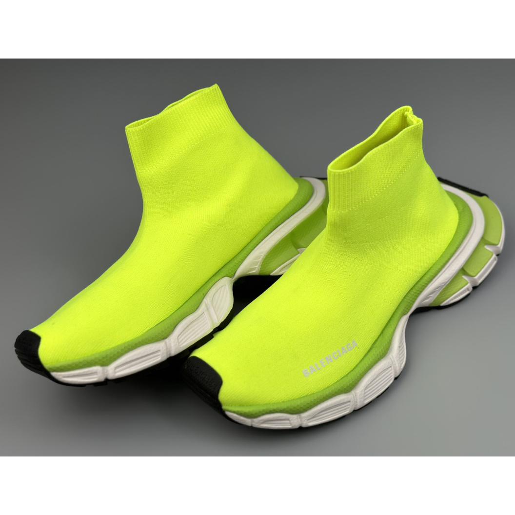 Balenciaga 3XL Sock Recycled Knit Sneaker In Neon Yellow - FashionPlug
