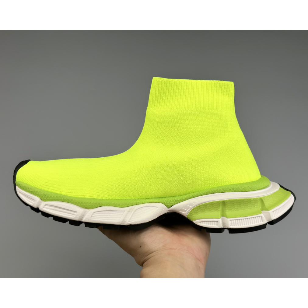 Balenciaga 3XL Sock Recycled Knit Sneaker In Neon Yellow - FashionPlug