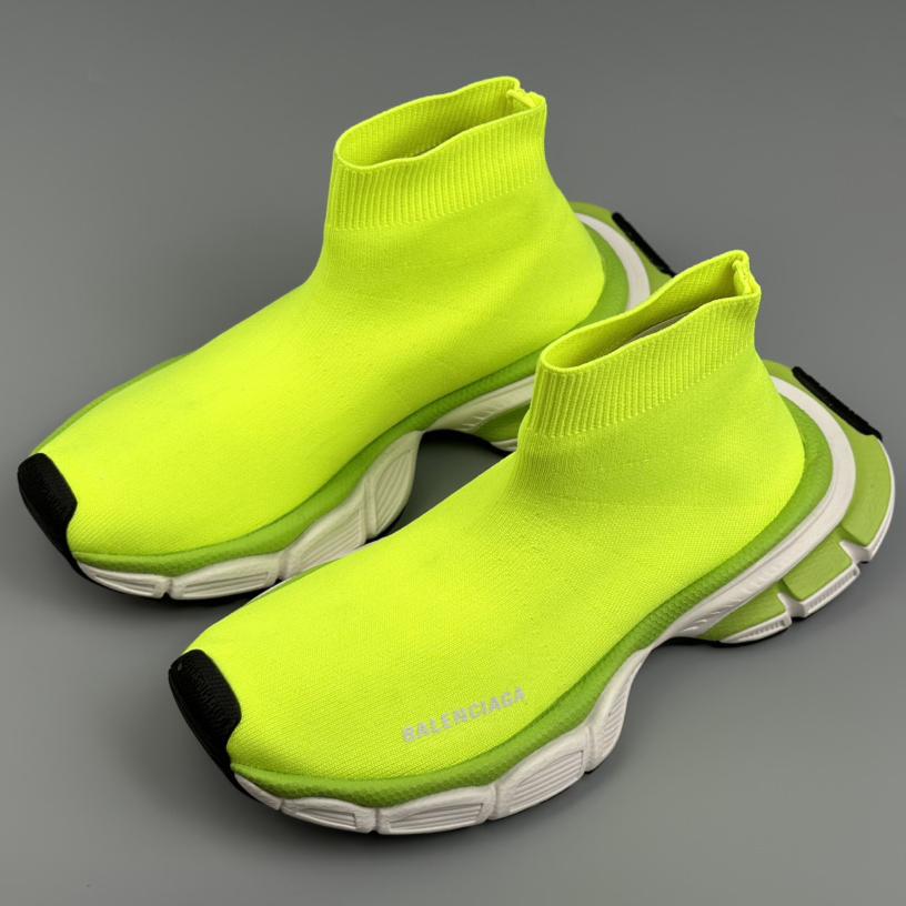 Balenciaga 3XL Sock Recycled Knit Sneaker In Neon Yellow - FashionPlug