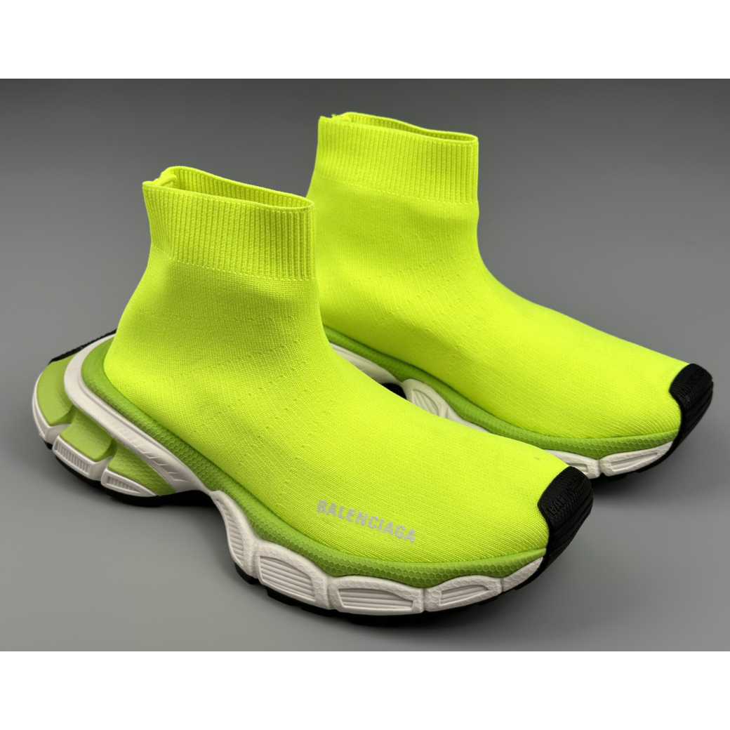 Balenciaga 3XL Sock Recycled Knit Sneaker In Neon Yellow - FashionPlug