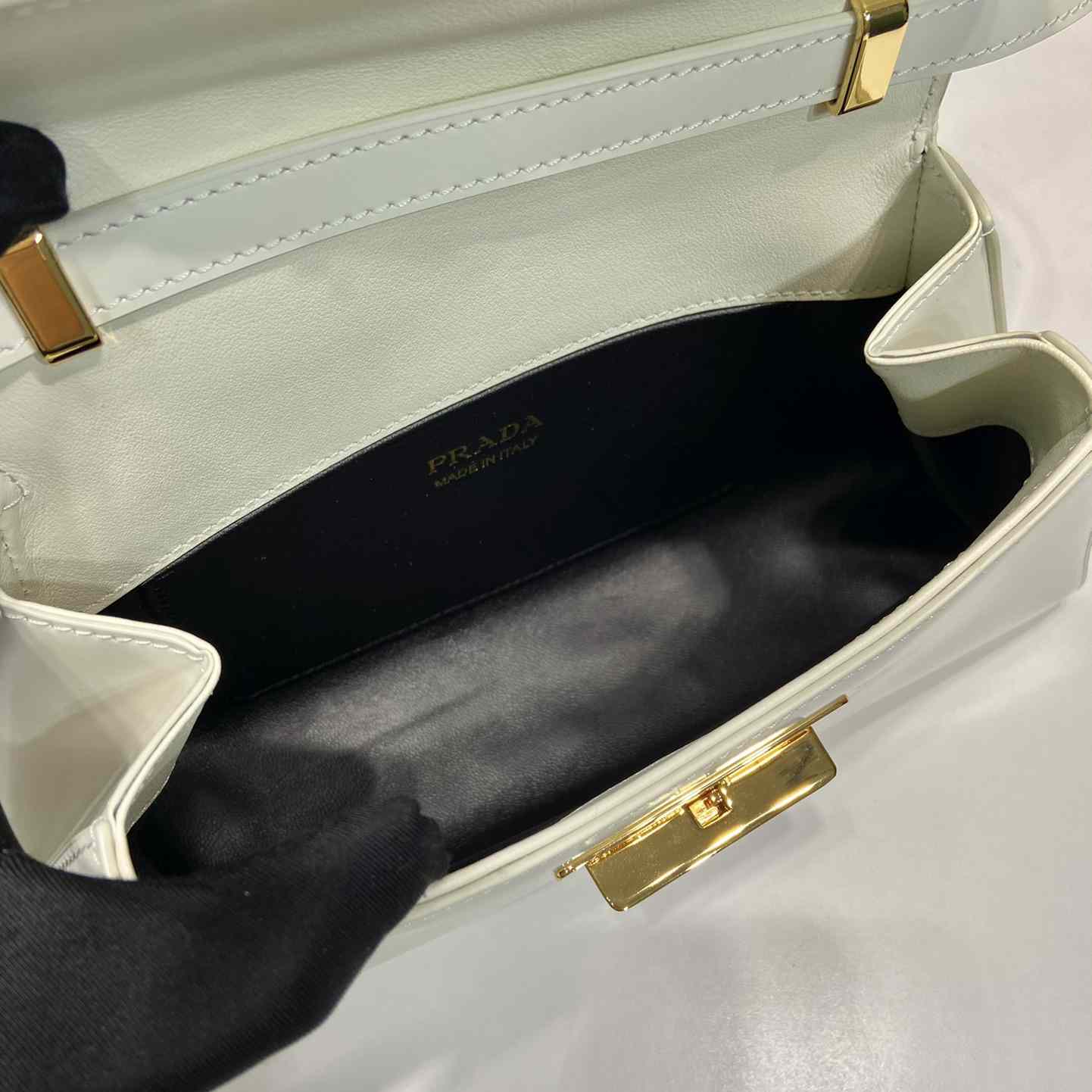 Prada Medium Brushed Leather Handbag - FashionPlug