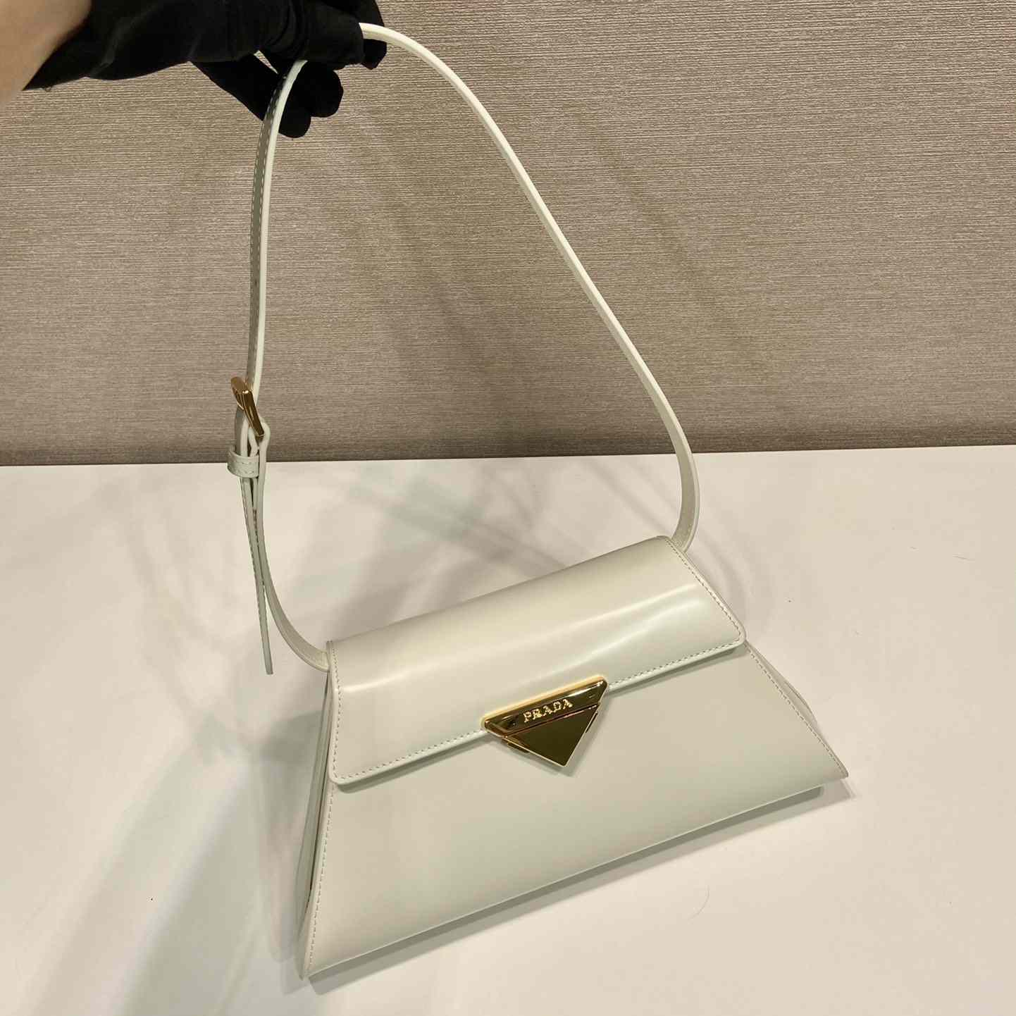 Prada Medium Brushed Leather Handbag - FashionPlug