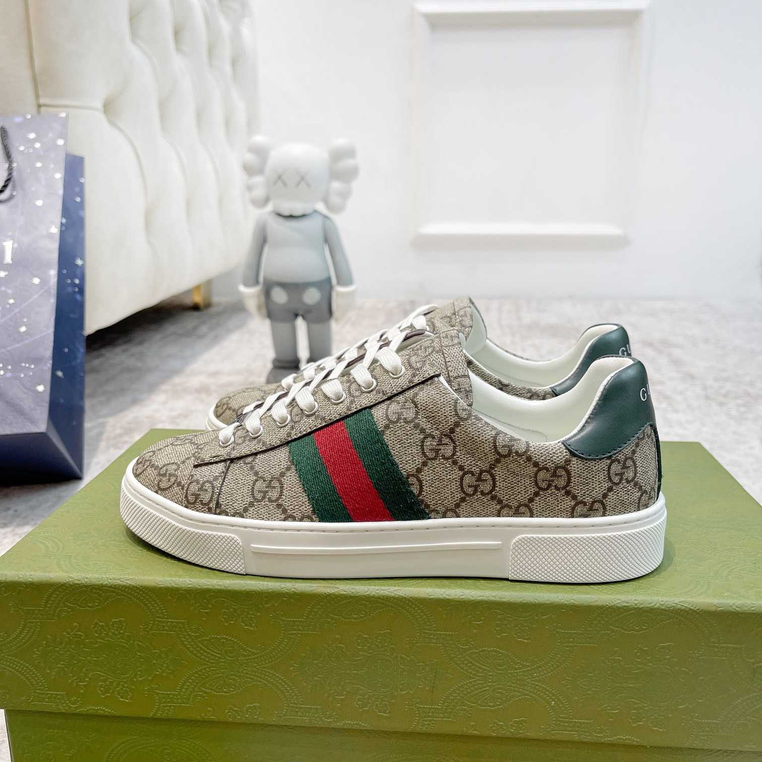 Gucci Ace Sneaker With Web - FashionPlug