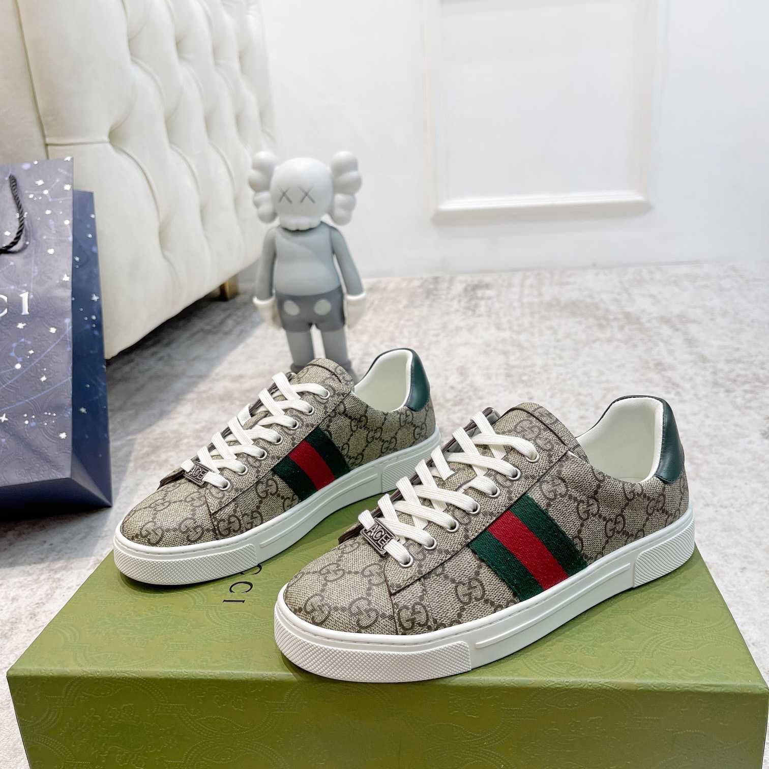 Gucci Ace Sneaker With Web - FashionPlug