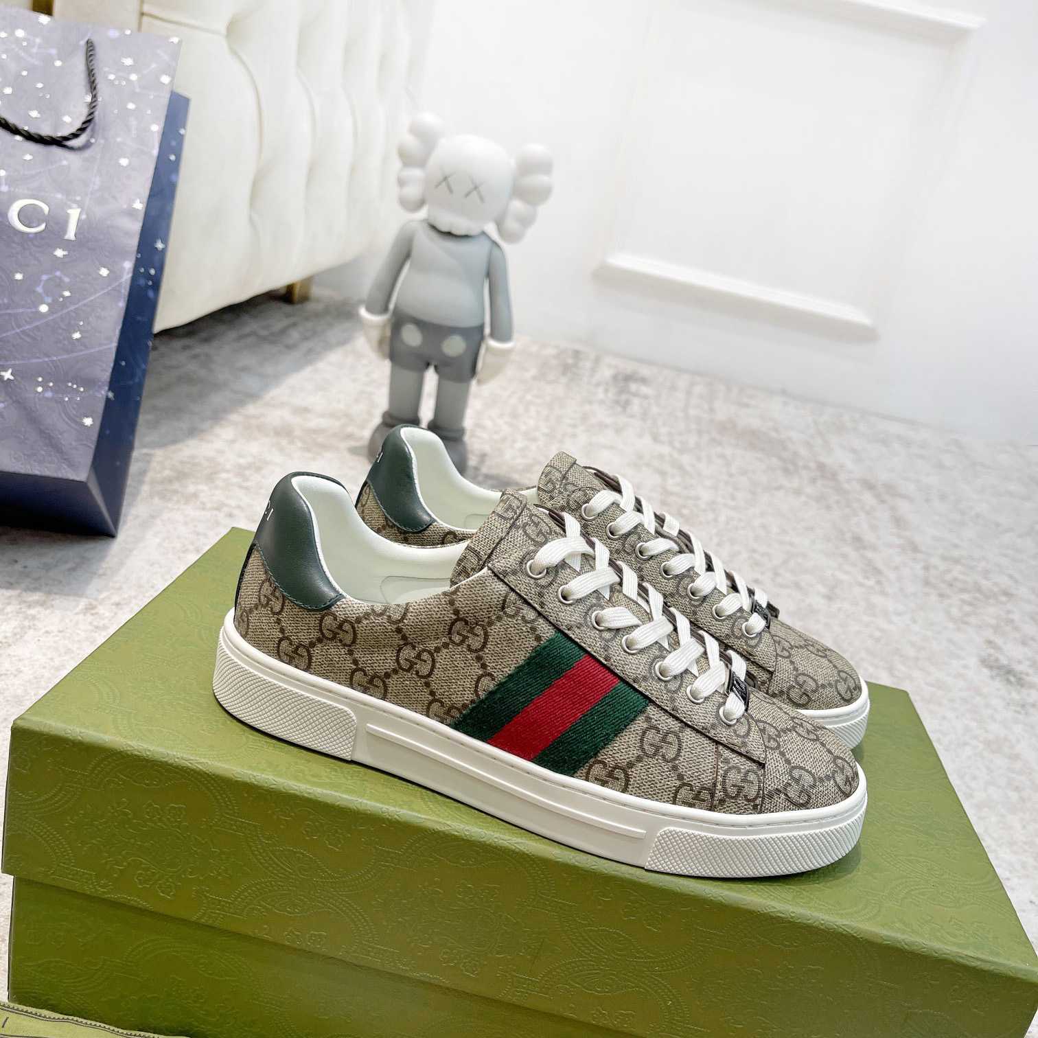 Gucci Ace Sneaker With Web - FashionPlug