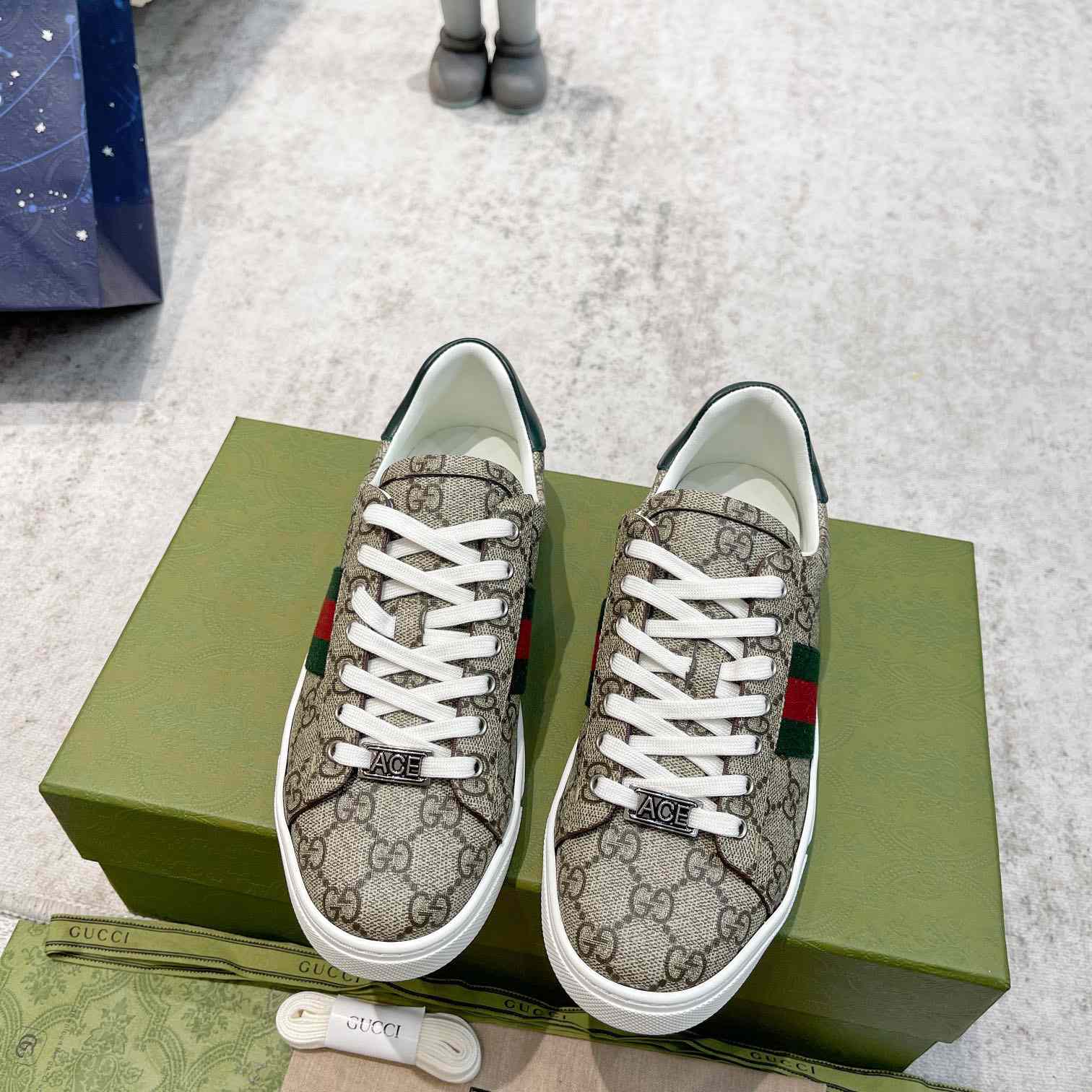 Gucci Ace Sneaker With Web - FashionPlug