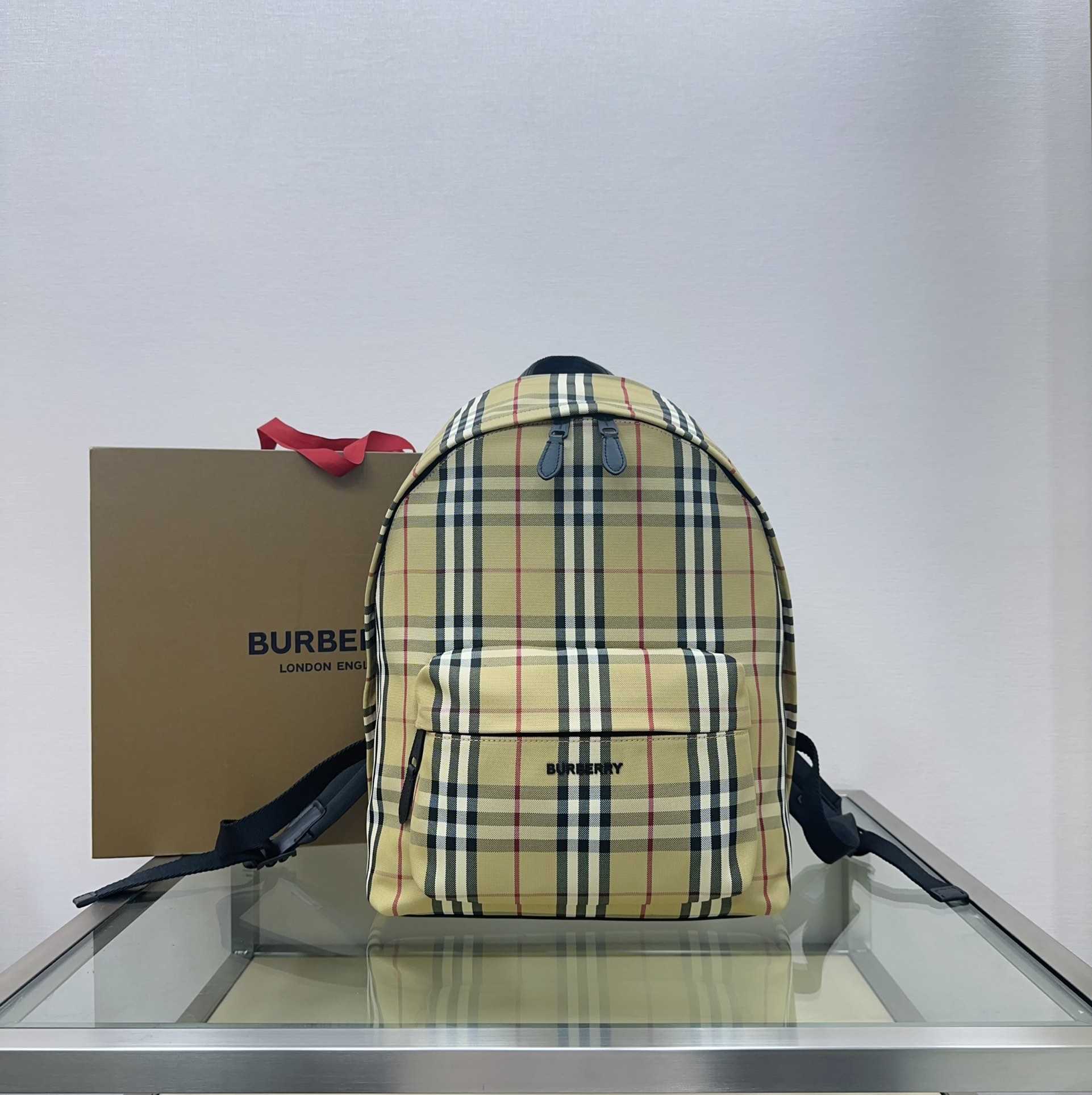 Burberry Checked Fabric Backpack  (30.5-14.5-42.5cm) - FashionPlug