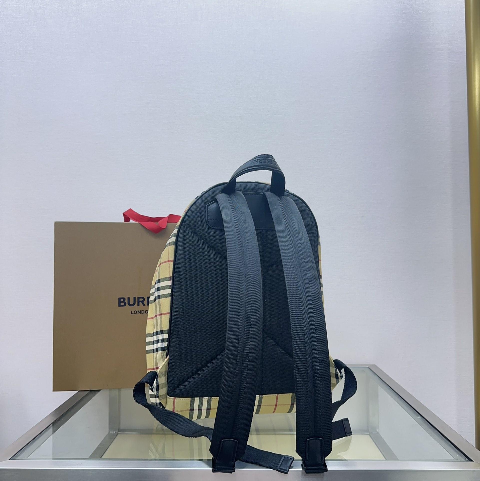 Burberry Checked Fabric Backpack  (30.5-14.5-42.5cm) - FashionPlug