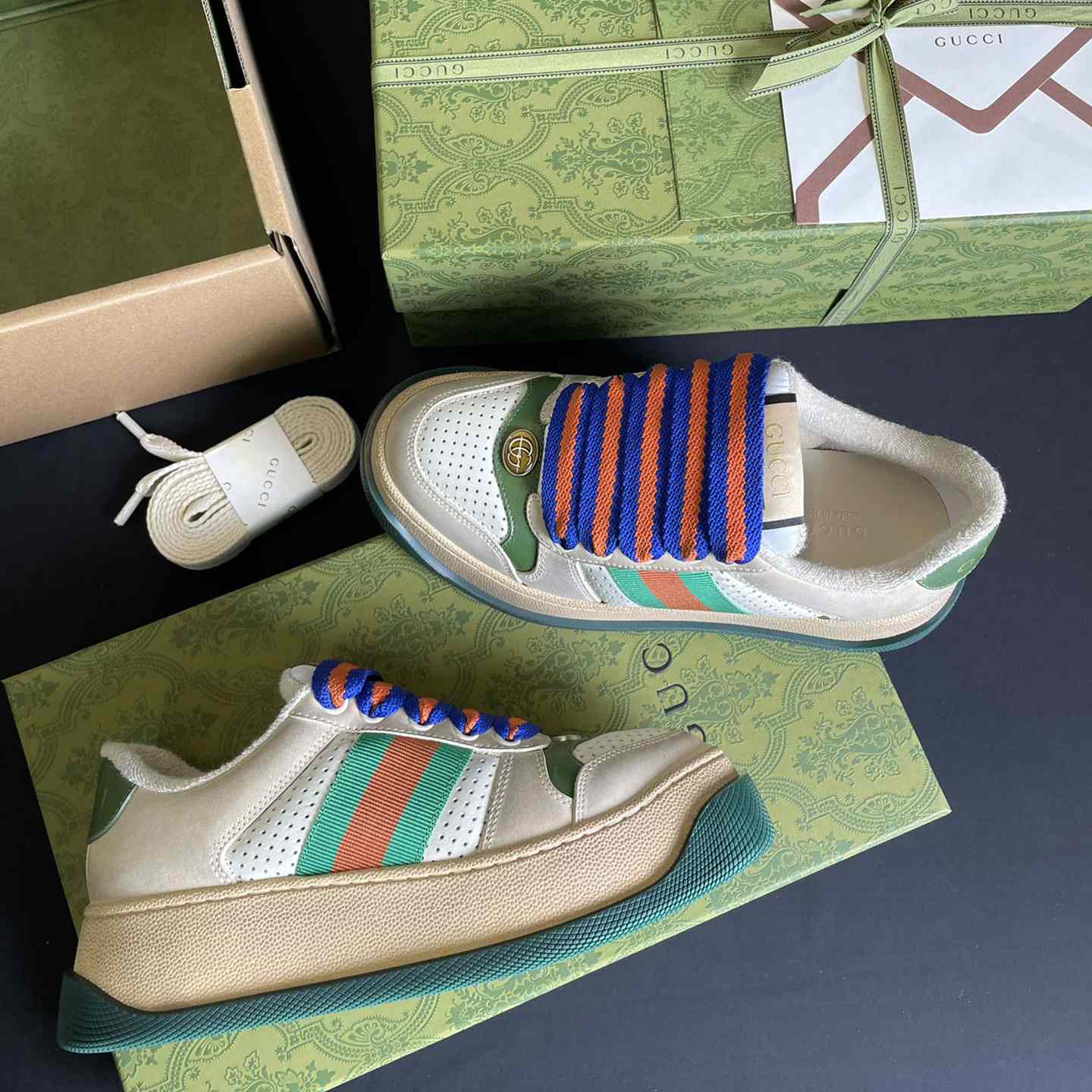 Gucci Screener Sneaker With Web - FashionPlug