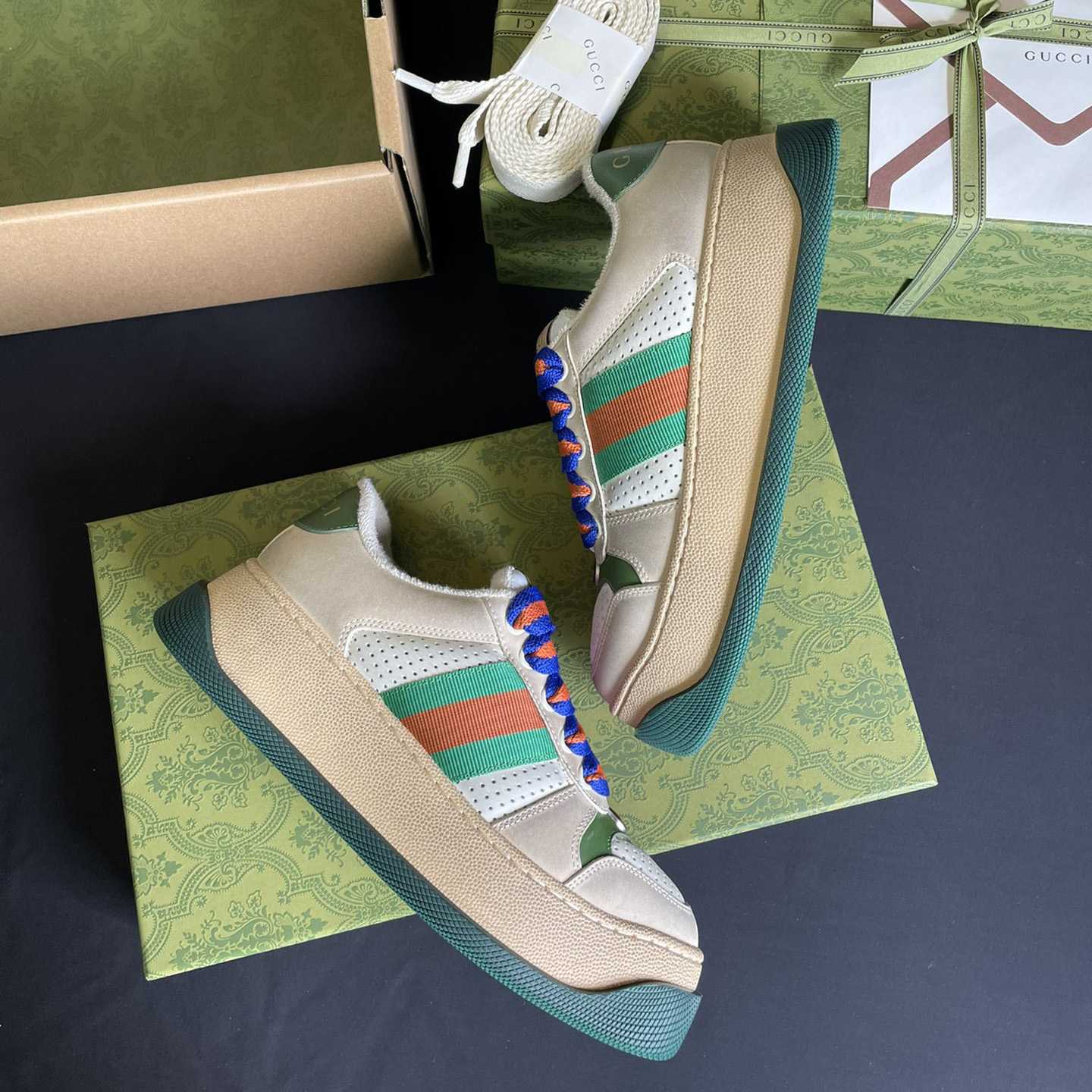 Gucci Screener Sneaker With Web - FashionPlug