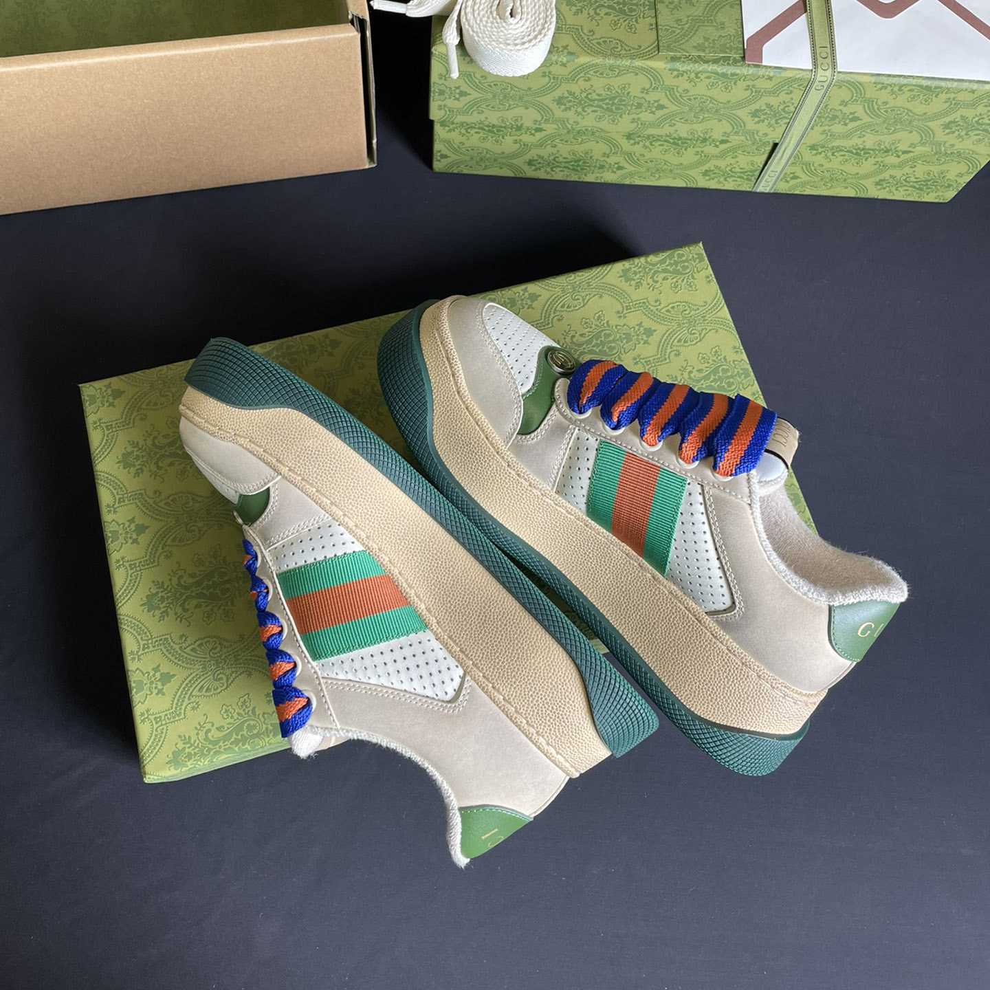 Gucci Screener Sneaker With Web - FashionPlug