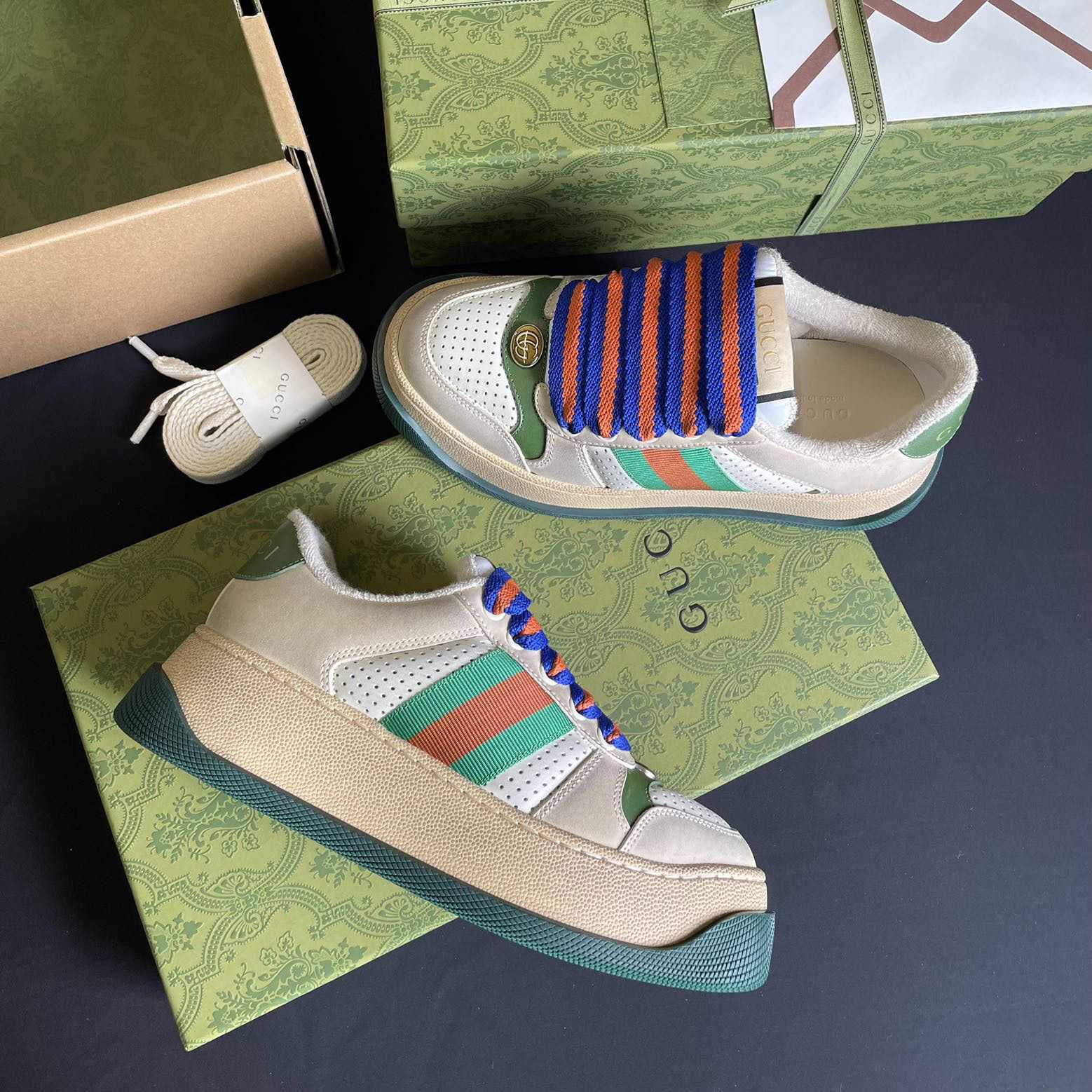 Gucci Screener Sneaker With Web - FashionPlug