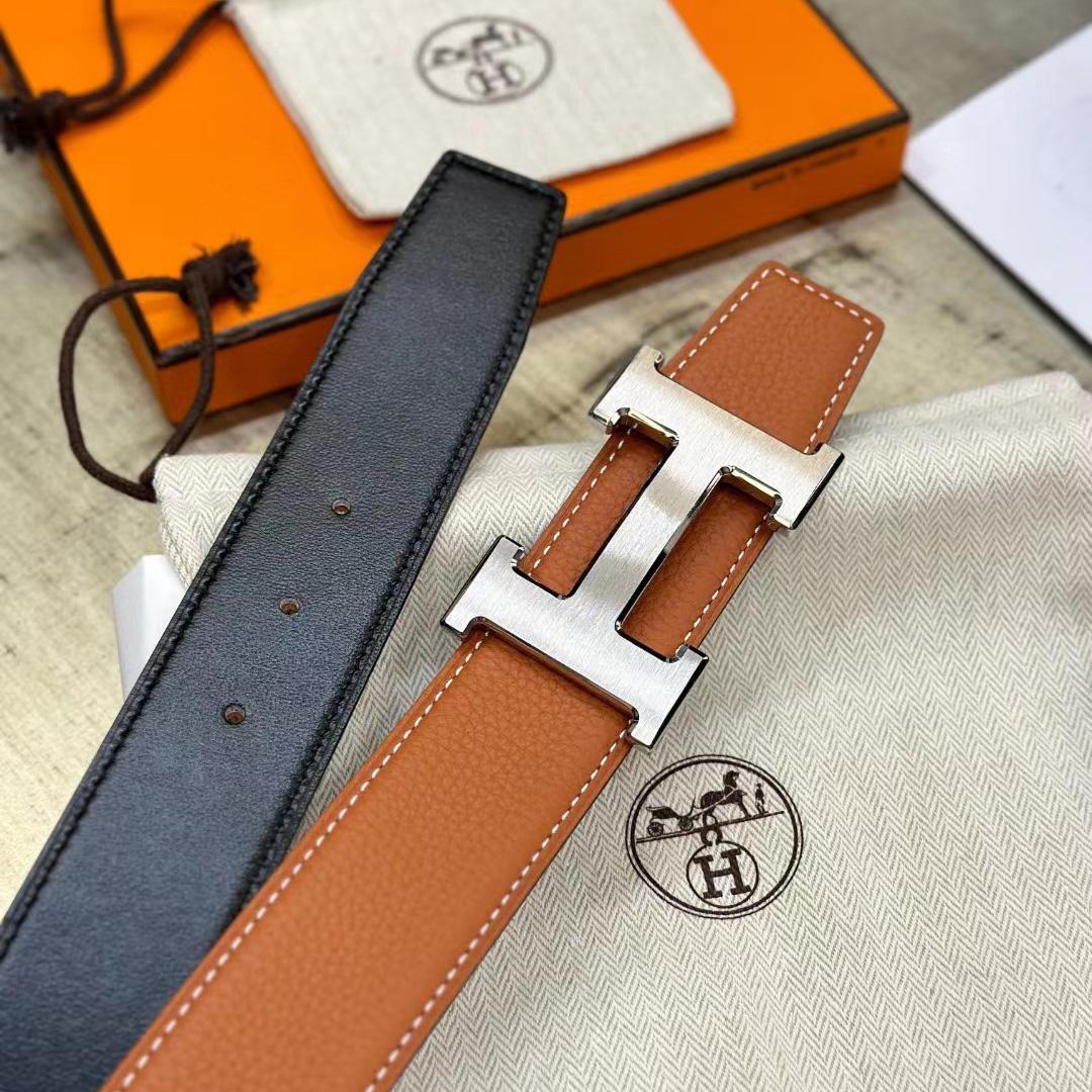 Hermes H Belt Buckle & Reversible Leather Strap - FashionPlug