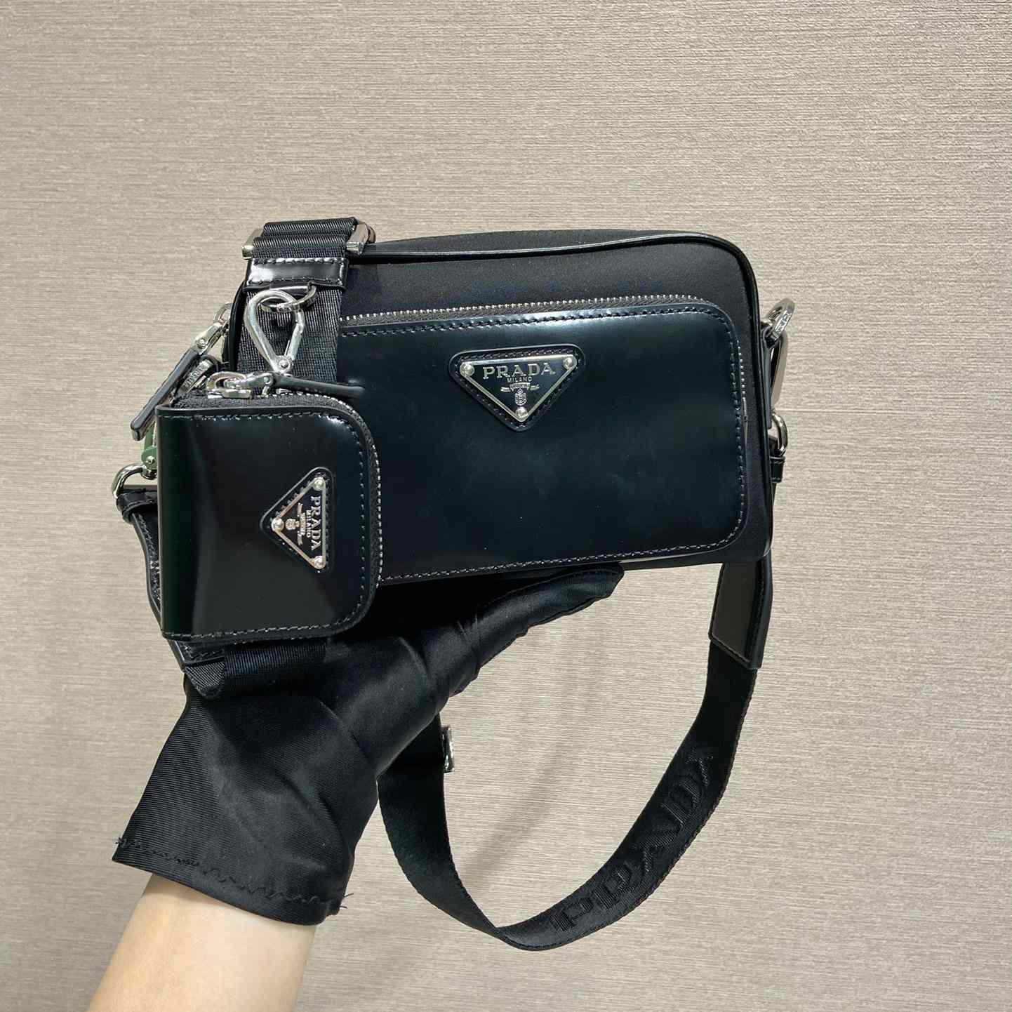 Prada Re-Nylon And Brushed Leather Shoulder Bag - FashionPlug