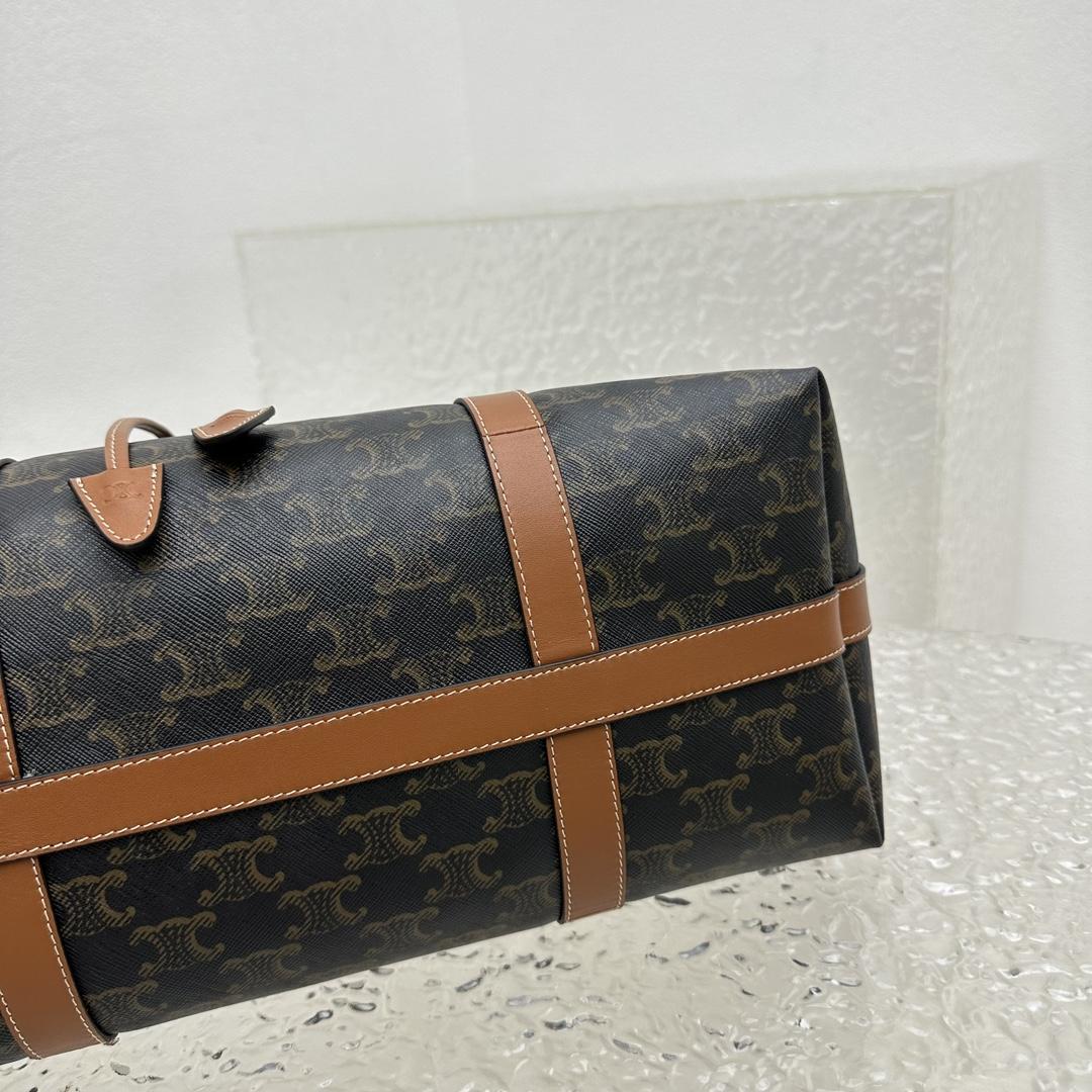 Celine Cabas Drawstring In Triomphe Canvas And Calfskin Tan - FashionPlug