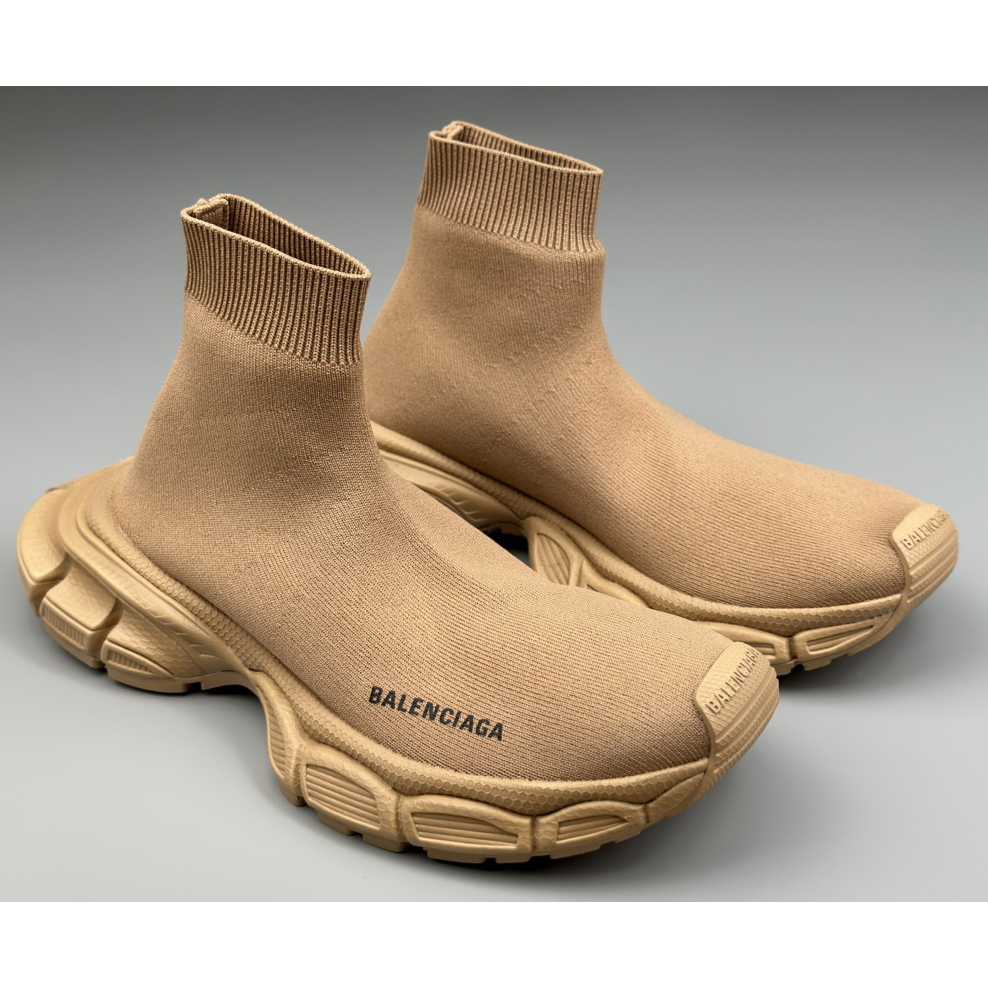 Balenciaga 3XL Sock Recycled Knit Sneaker In Beige  - FashionPlug