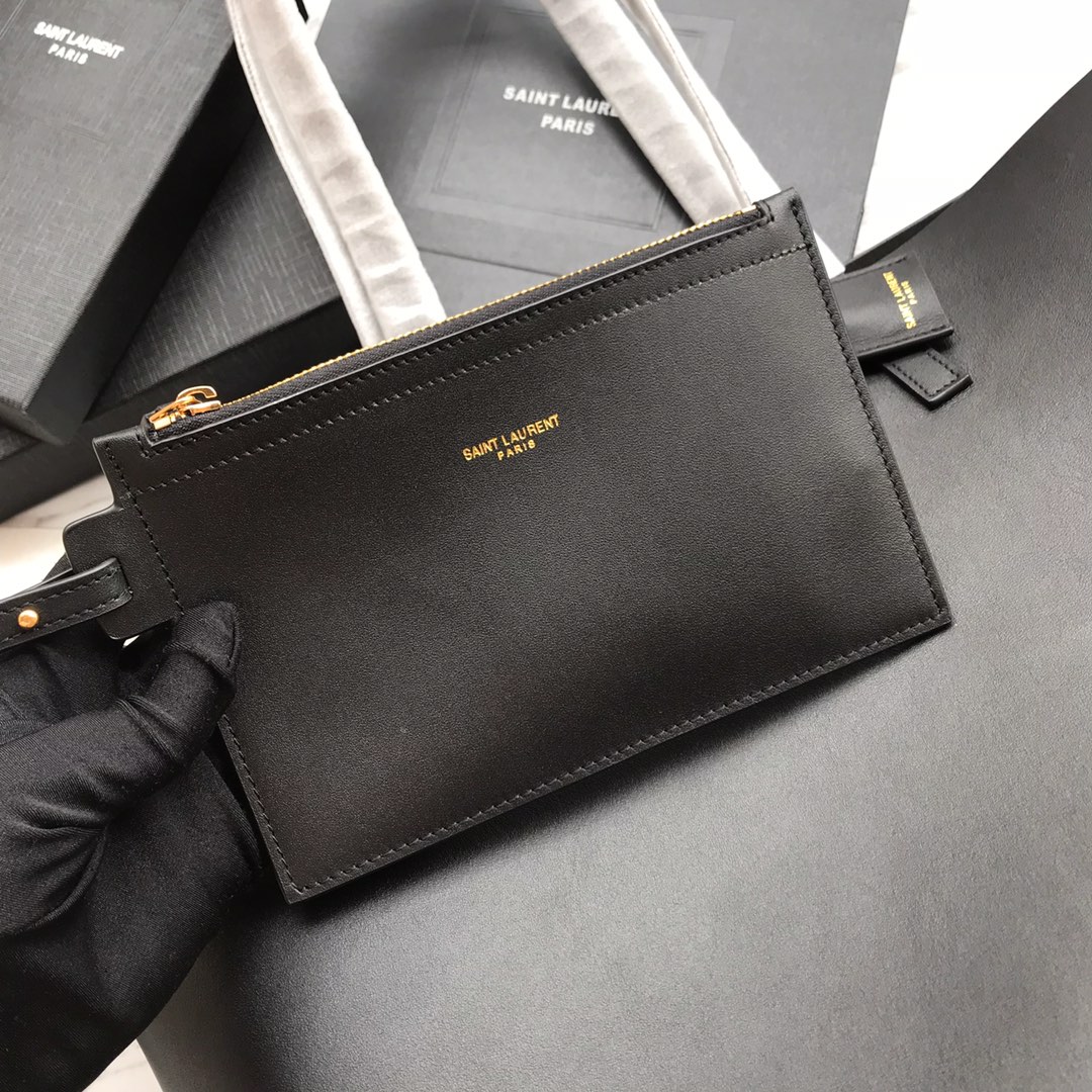 Saint Laurent Shopping Bag In Supple Leather (38x28x13cm) - FashionPlug