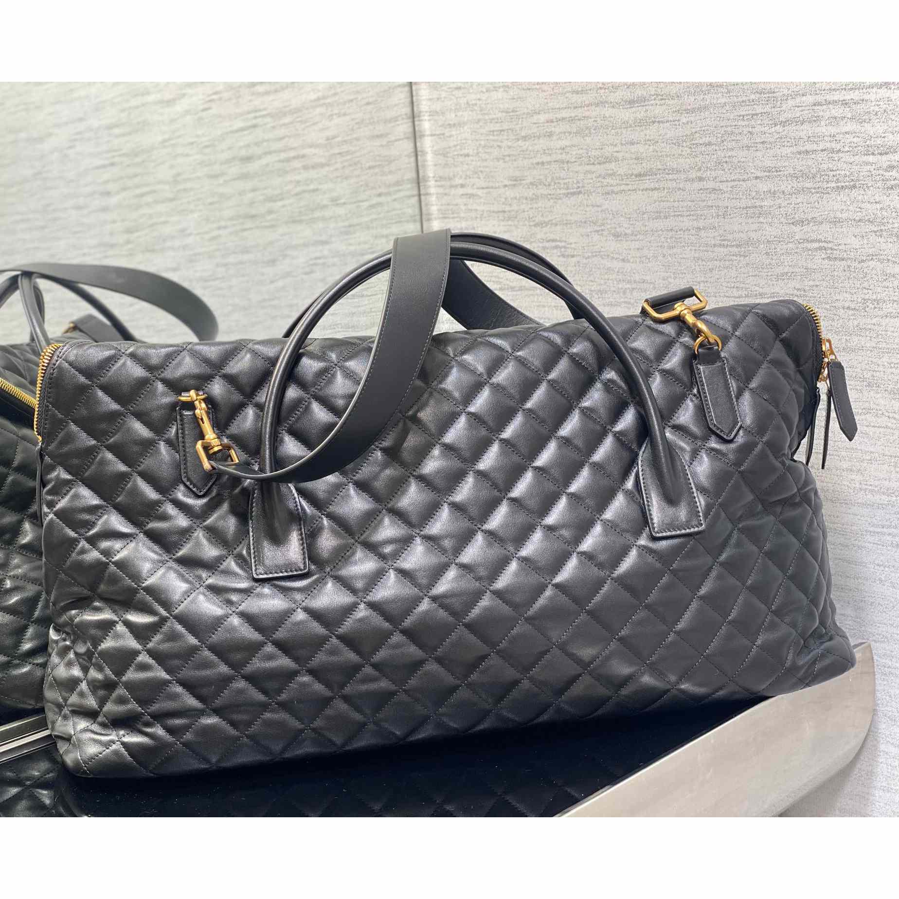 Saint Laurent ES Giant Travel Bag In Quilted Leather - FashionPlug