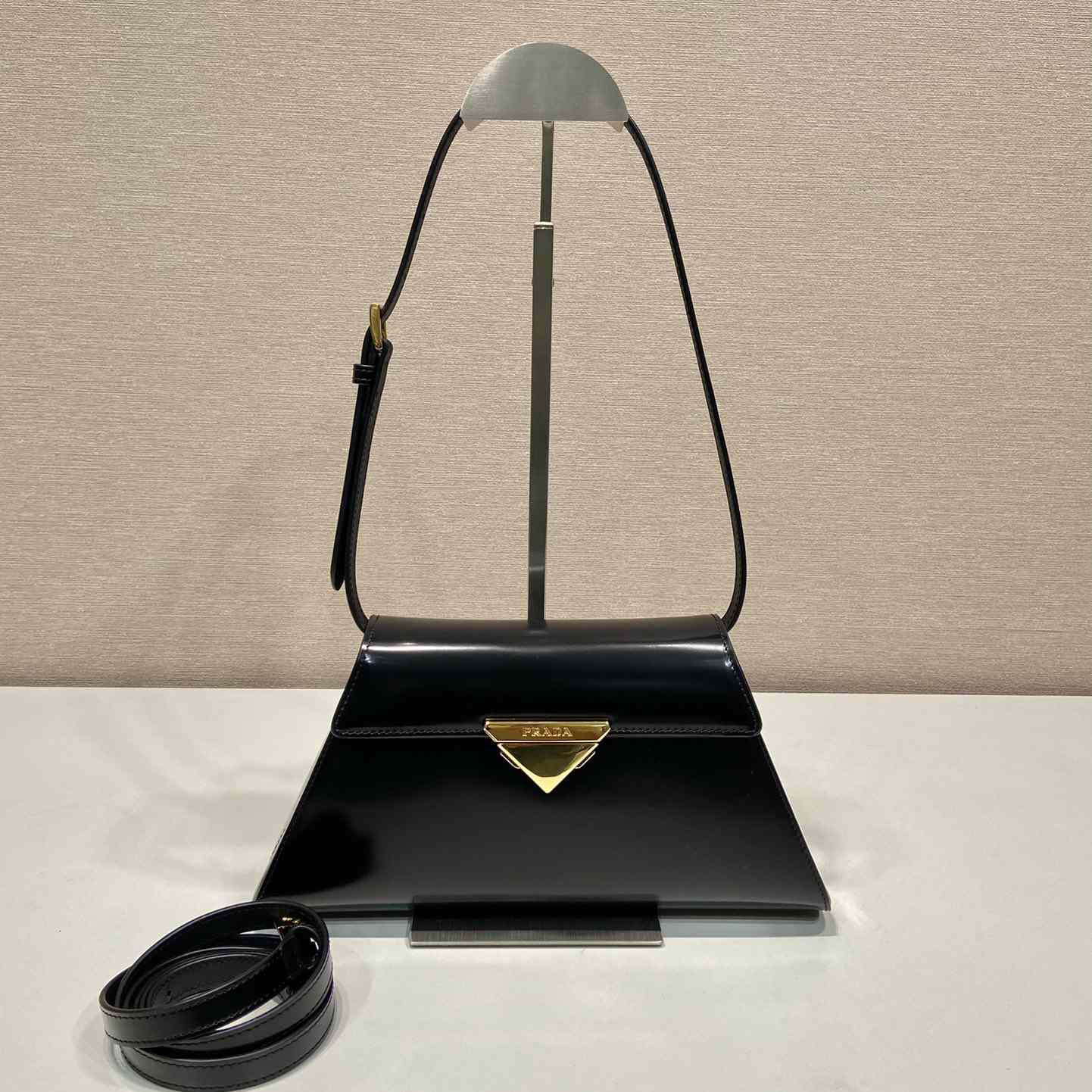 Prada Medium Brushed Leather Handbag - FashionPlug