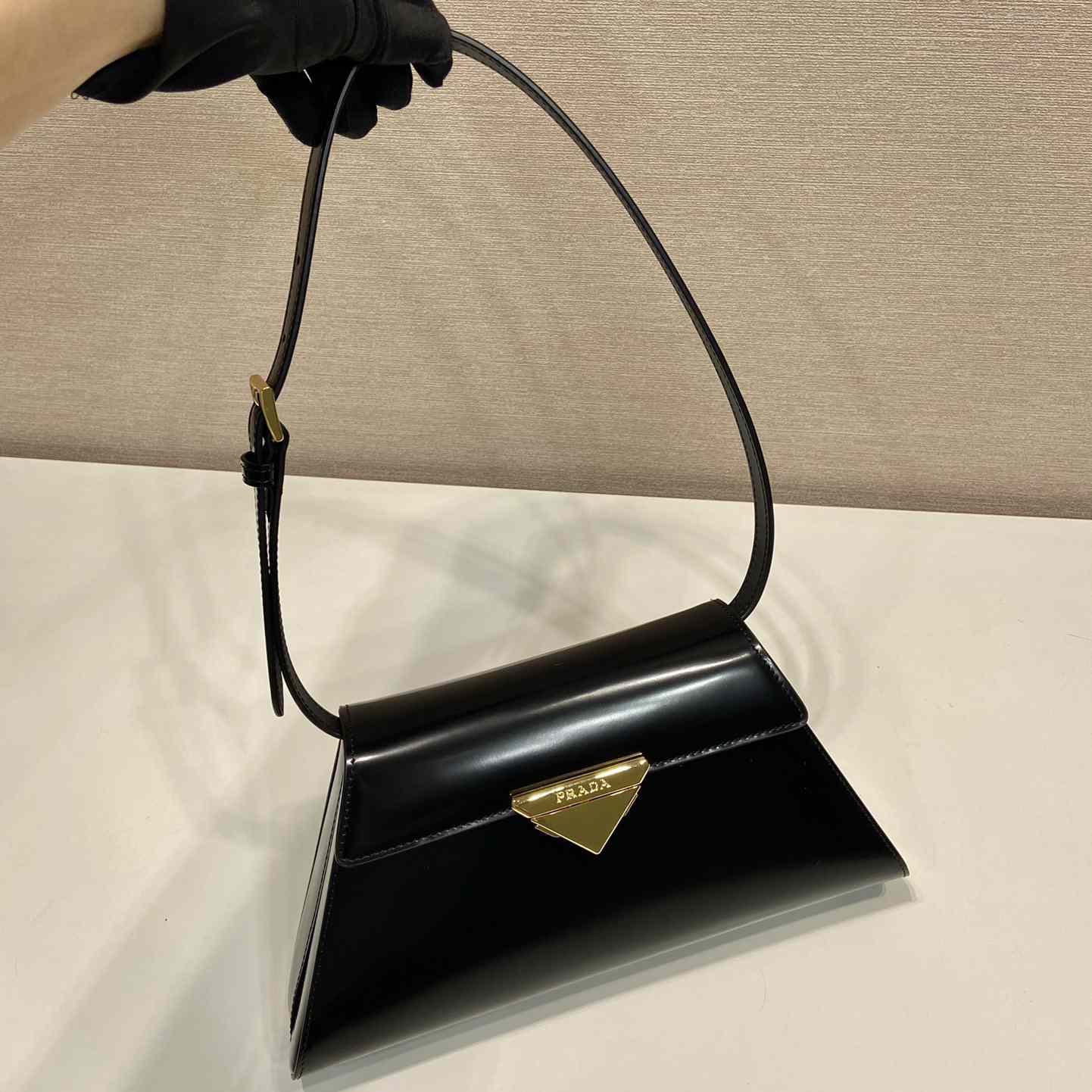 Prada Medium Brushed Leather Handbag - FashionPlug