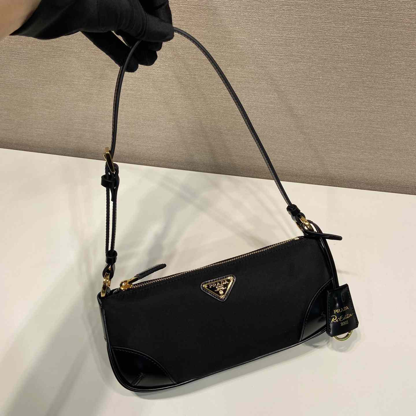 Prada Re-Edition 2002 Re-Nylon And Brushed Leather Shoulder Bag - FashionPlug