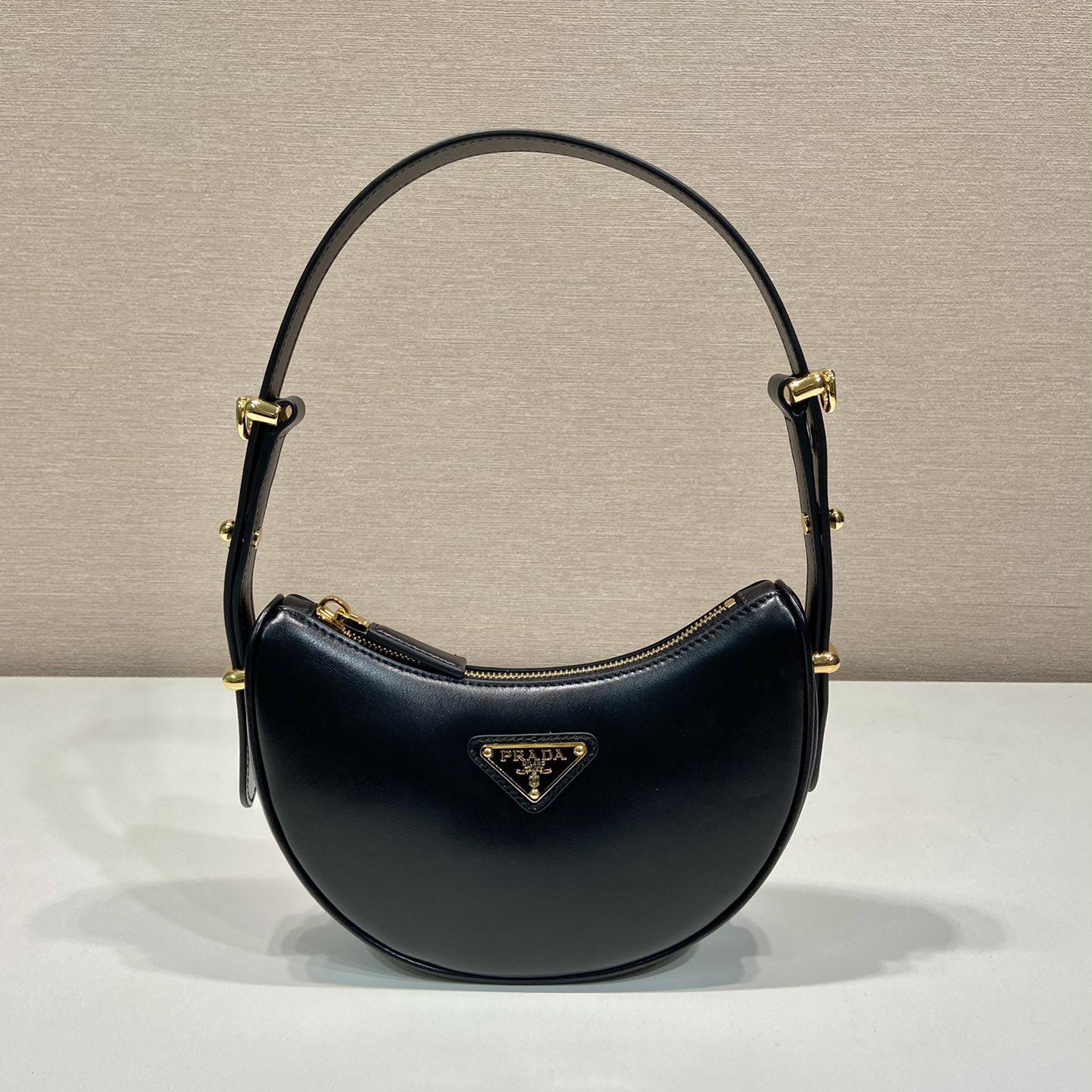 Prada Arqué Leather Mini Shoulder Bag - FashionPlug