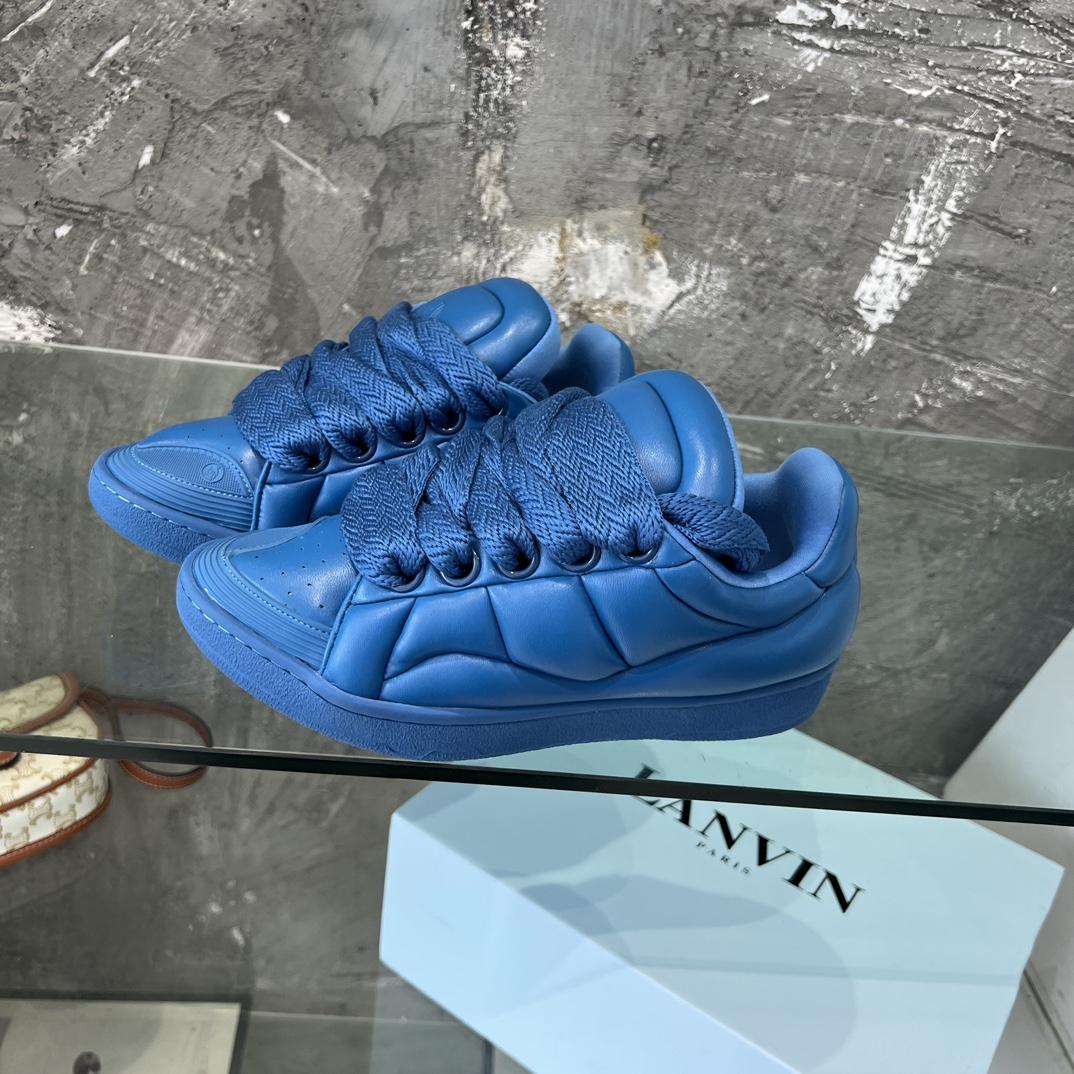 Lanvin Leather Curb XL Sneakers - FashionPlug