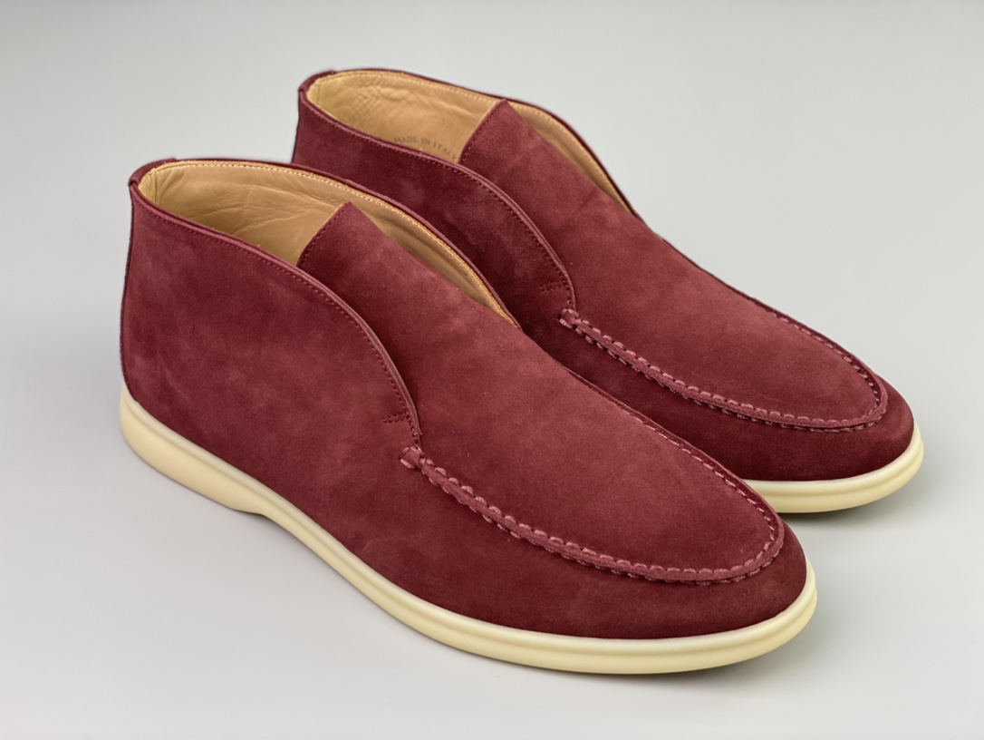 Loro Piana White Sole Summer Walk Loafers In Red - FashionPlug