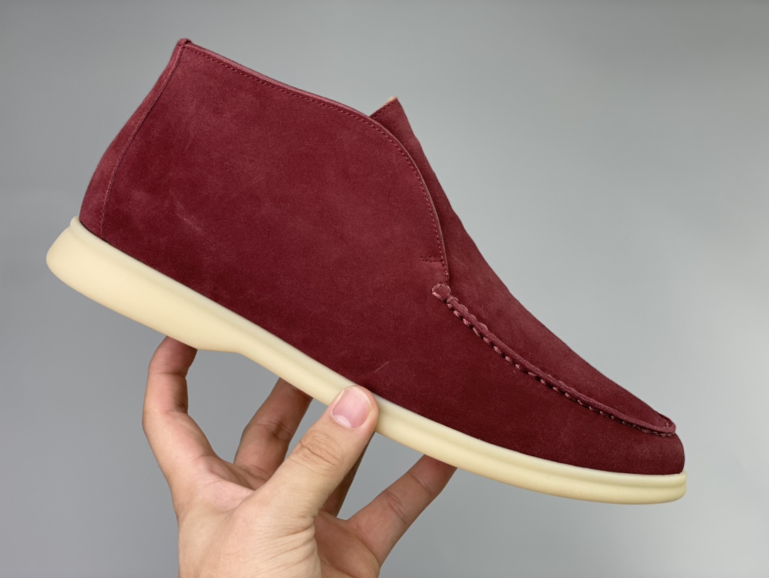 Loro Piana White Sole Summer Walk Loafers In Red - FashionPlug
