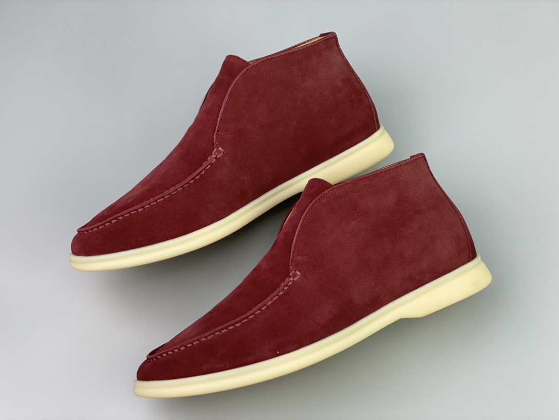 Loro Piana White Sole Summer Walk Loafers In Red - FashionPlug