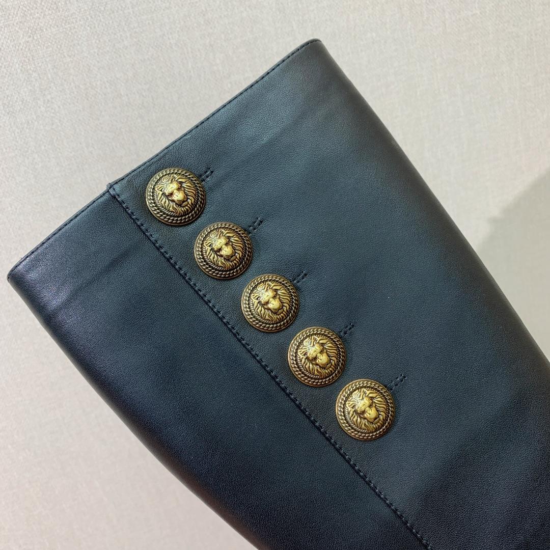Balmain Brune Leather Boots - FashionPlug