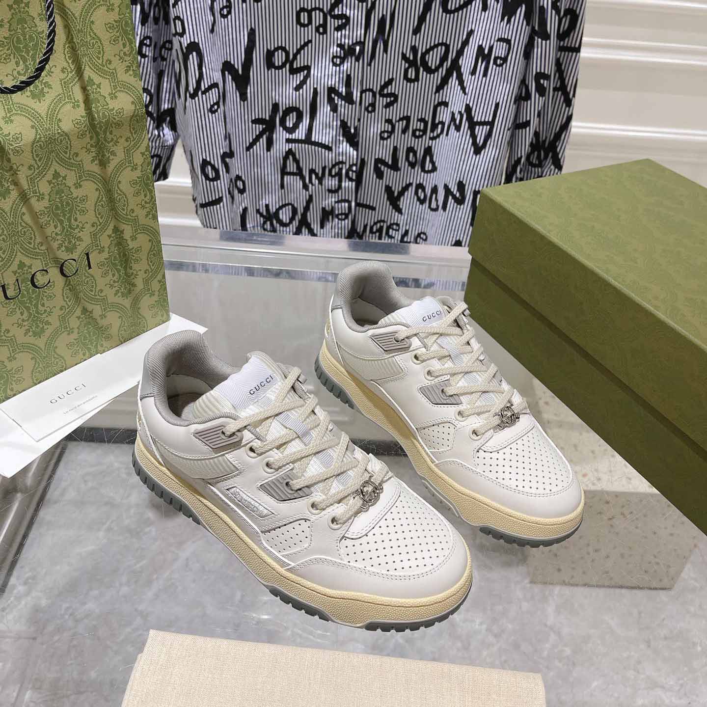Gucci Distressed Effect Sneaker - FashionPlug