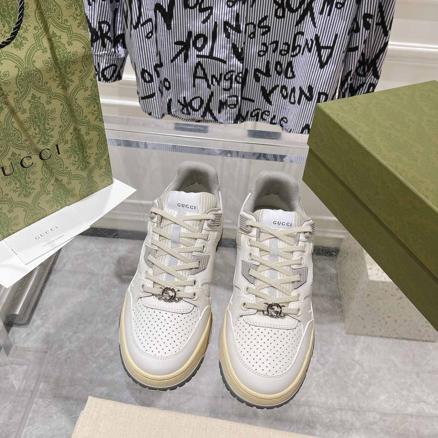 Gucci Distressed Effect Sneaker - FashionPlug