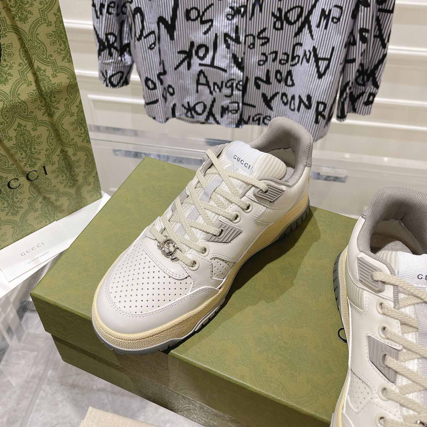 Gucci Distressed Effect Sneaker - FashionPlug