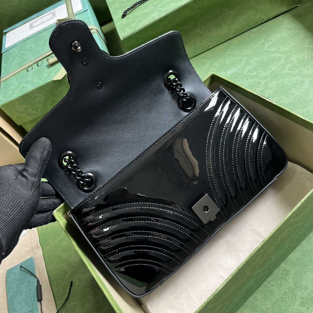 Gucci GG Marmont Patent Small Shoulder Bag - FashionPlug