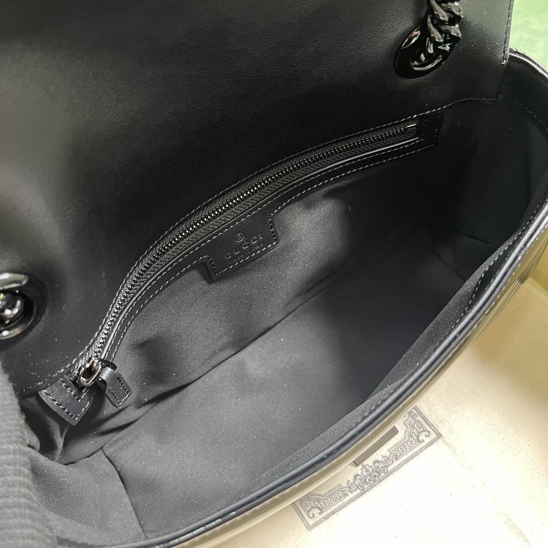 Gucci GG Marmont Patent Small Shoulder Bag - FashionPlug