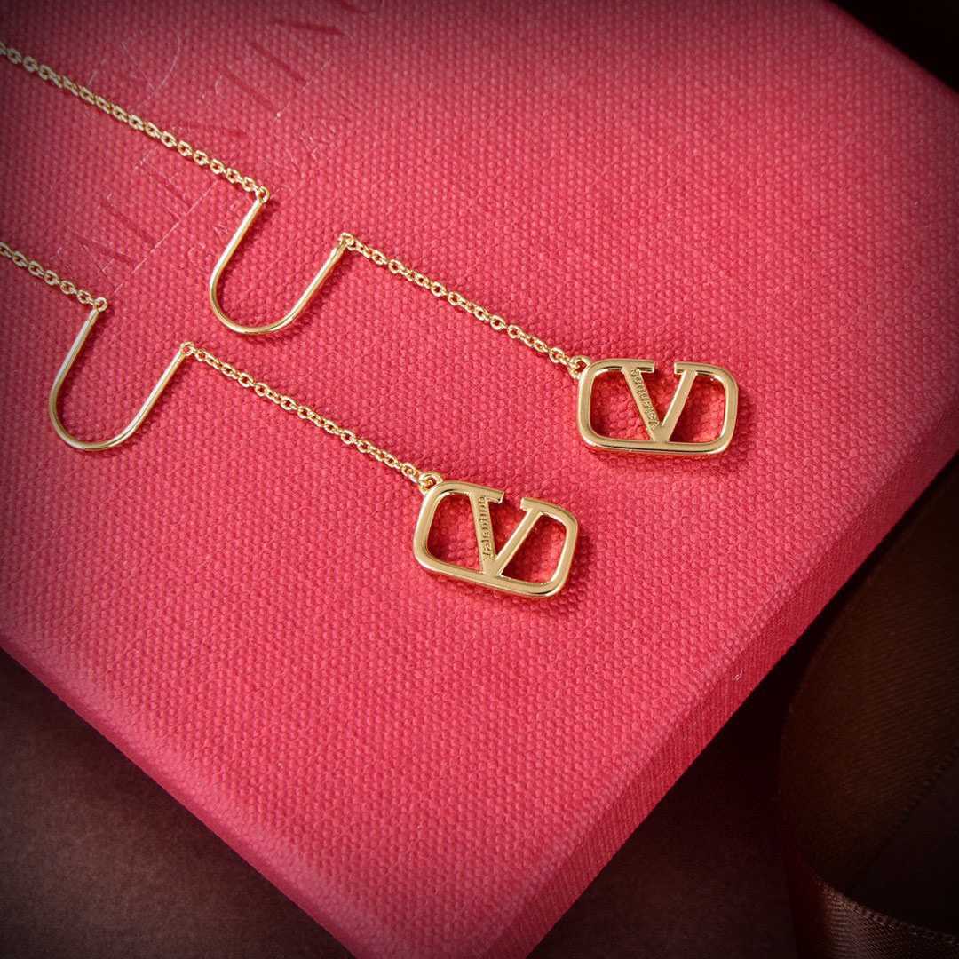 Valenti Gold Garavani VLogo Dangle Earrings - FashionPlug