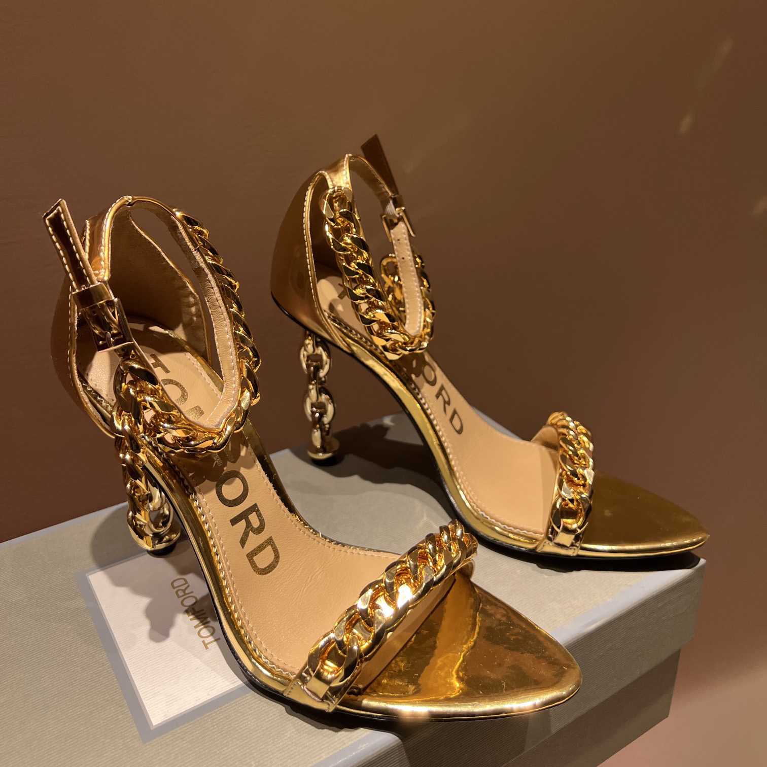 Tom Ford 105mm Leather Sandals - FashionPlug