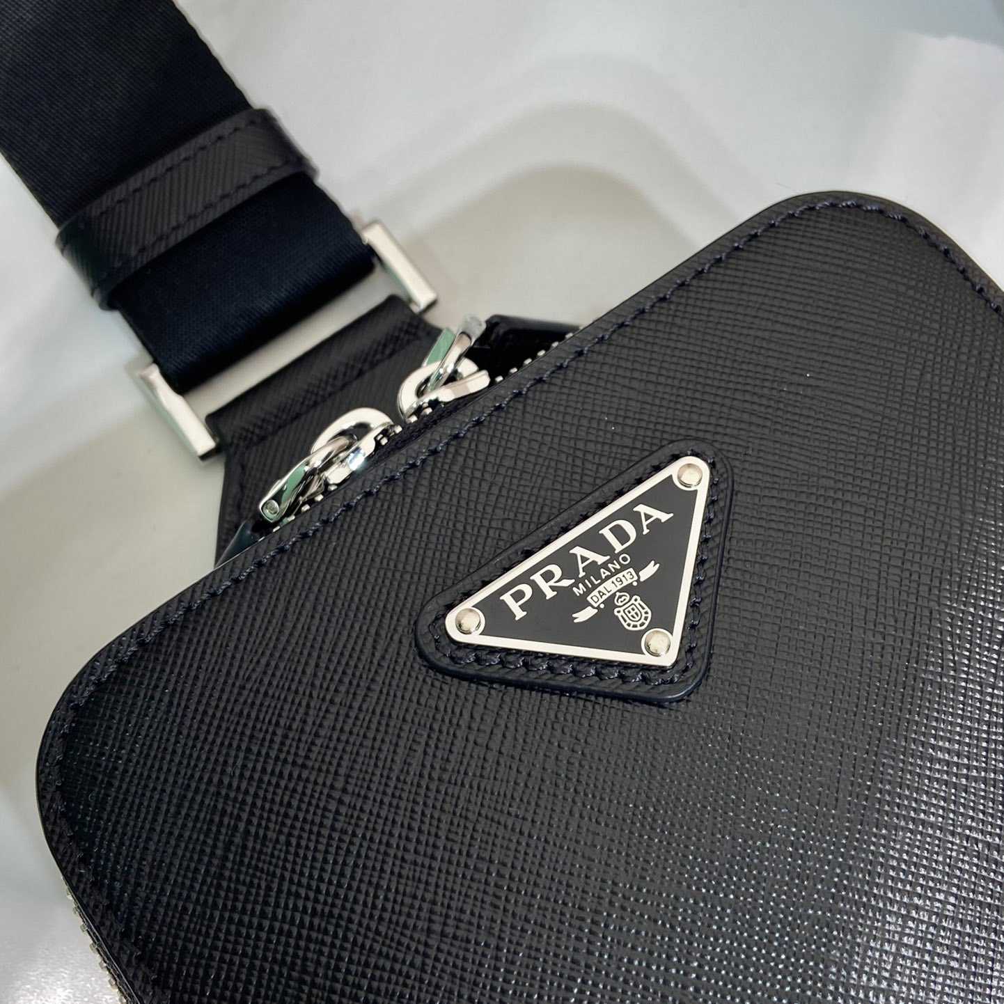 Prada Brique Saffiano Leather Bag - FashionPlug