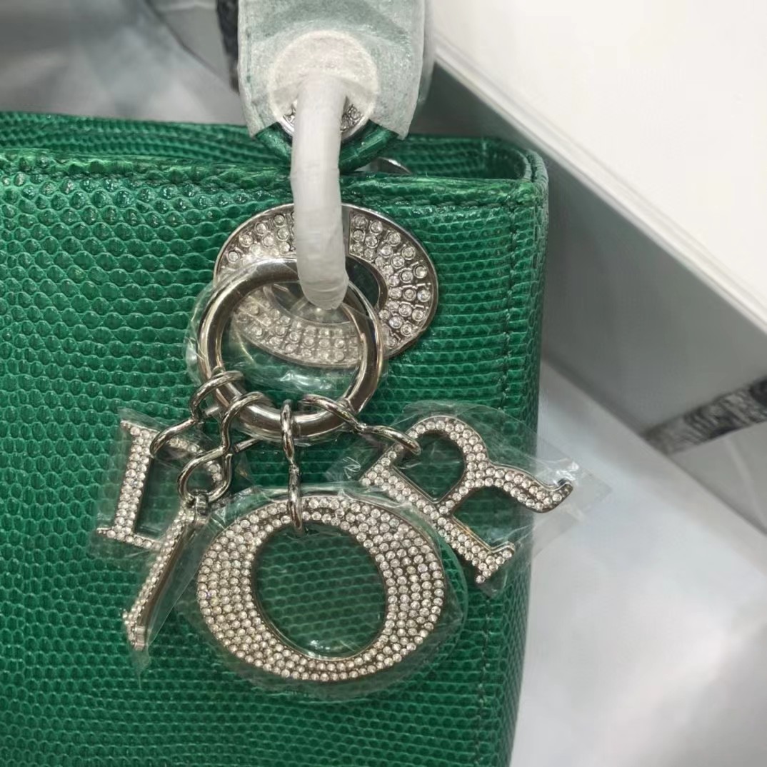 Dior Lizard Swarovski Crystal Mini Lady Dior Bag (17-15-7cm) - FashionPlug