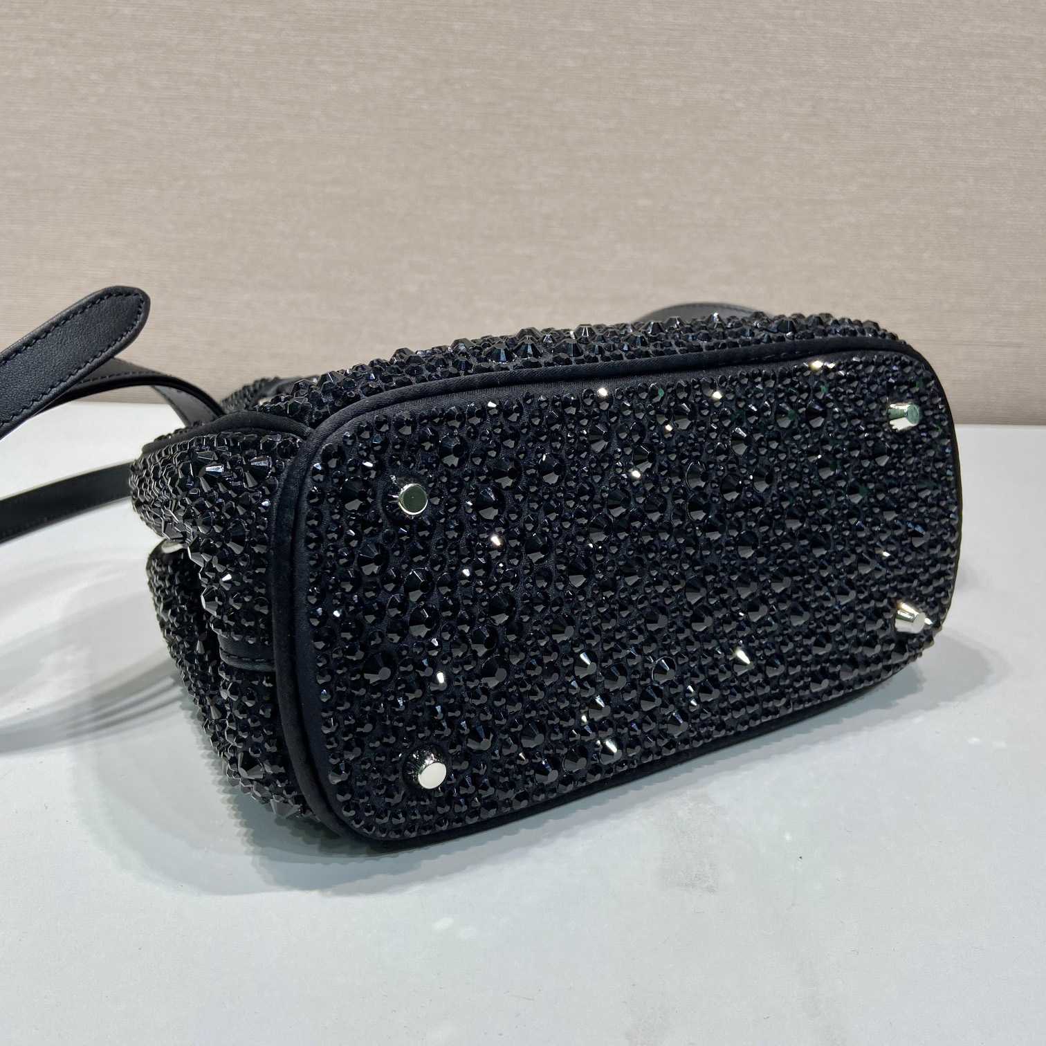 Prada Galleria Satin Mini-bag With Crystals - FashionPlug