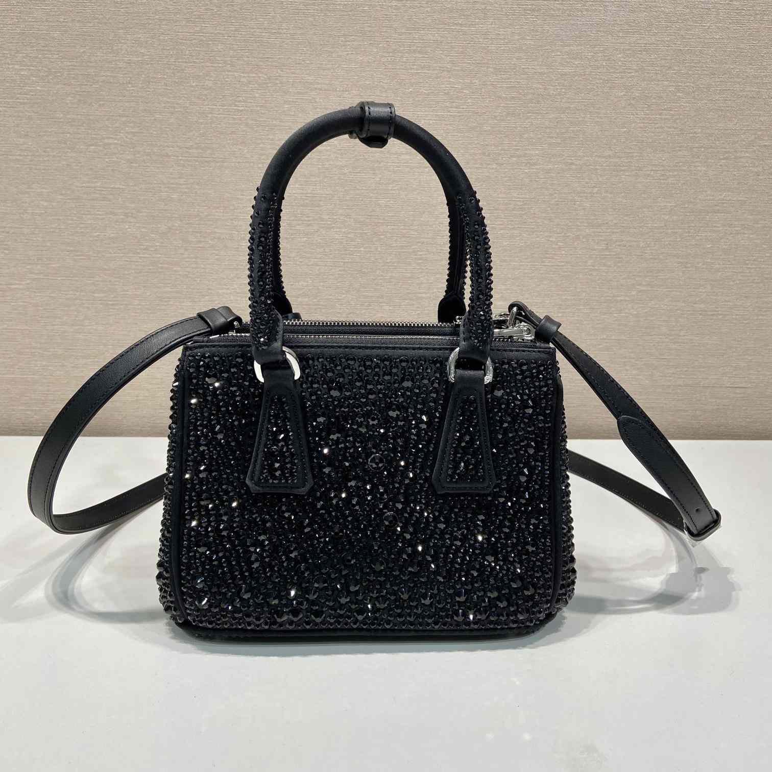 Prada Galleria Satin Mini-bag With Crystals - FashionPlug